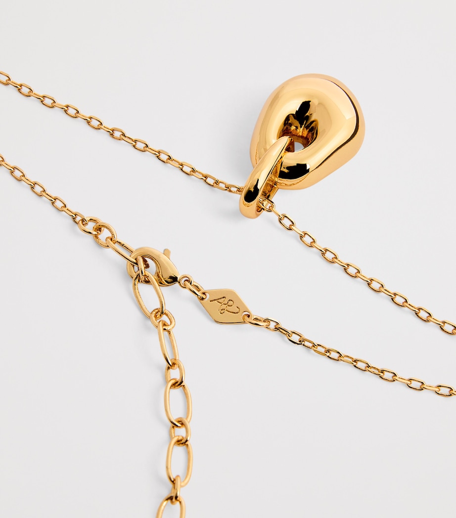 Gold-Plated Pebble Necklace GOLDEN Image 5