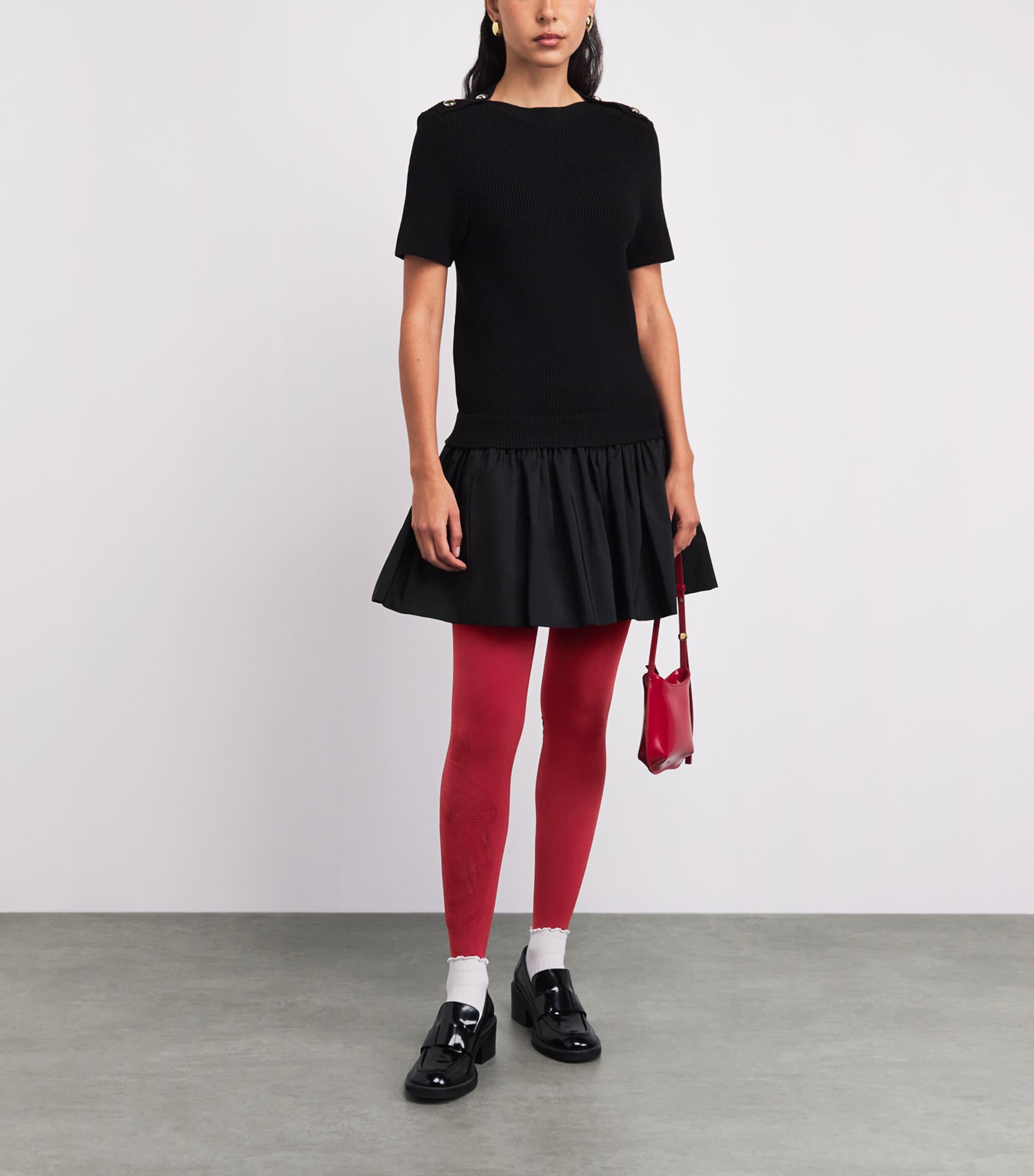 Net-Panel Rose Leggings 3244 CRIMSON Image 2