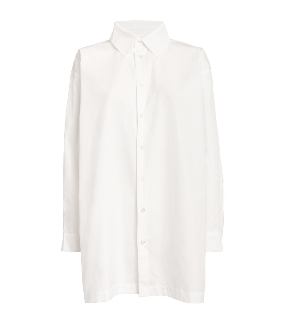Slim A-Line Back-Pleat Shirt WHITE Image 1