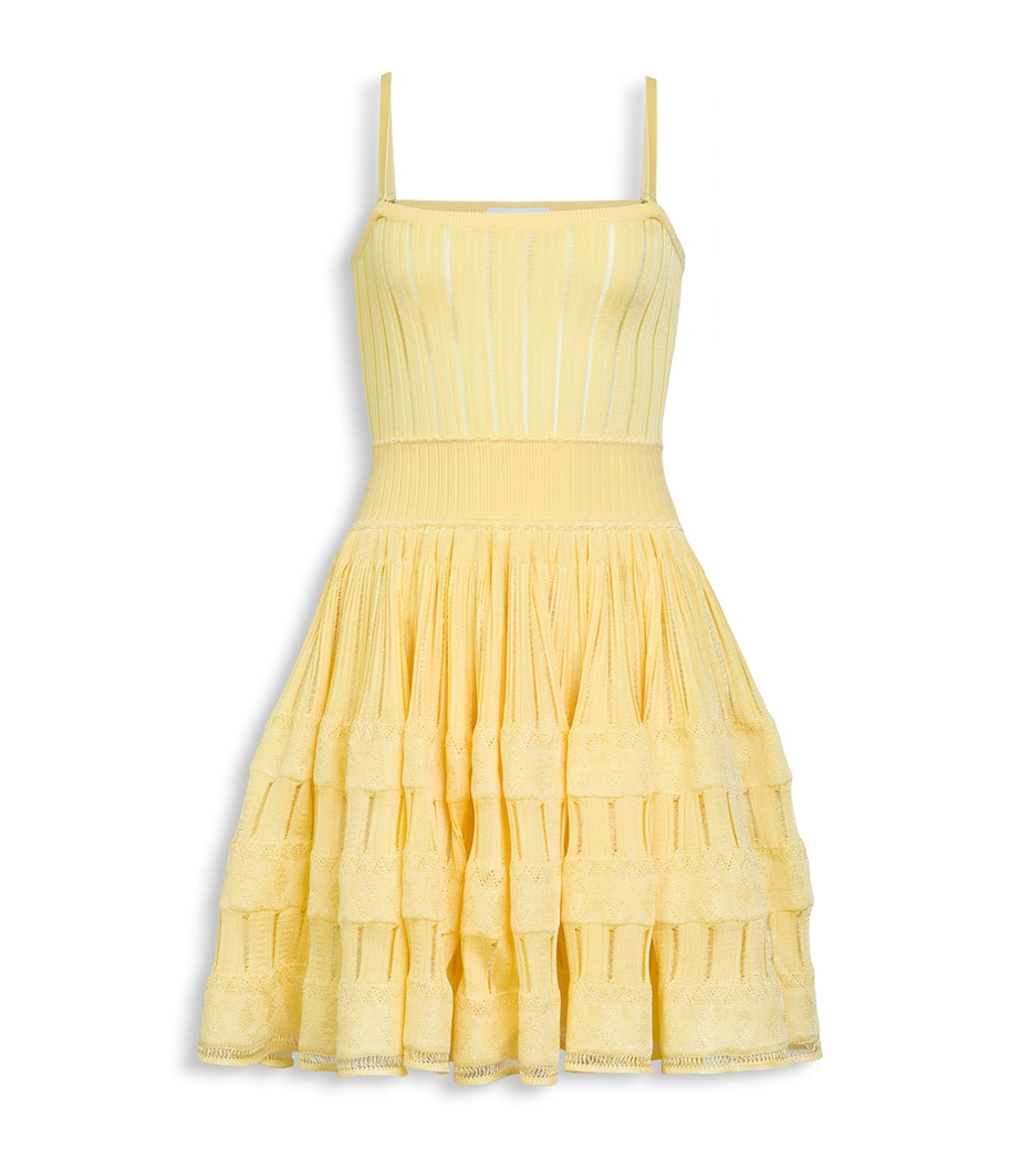Alaïa Womens Crinoline Mini Dress Pale Yellow Image 2
