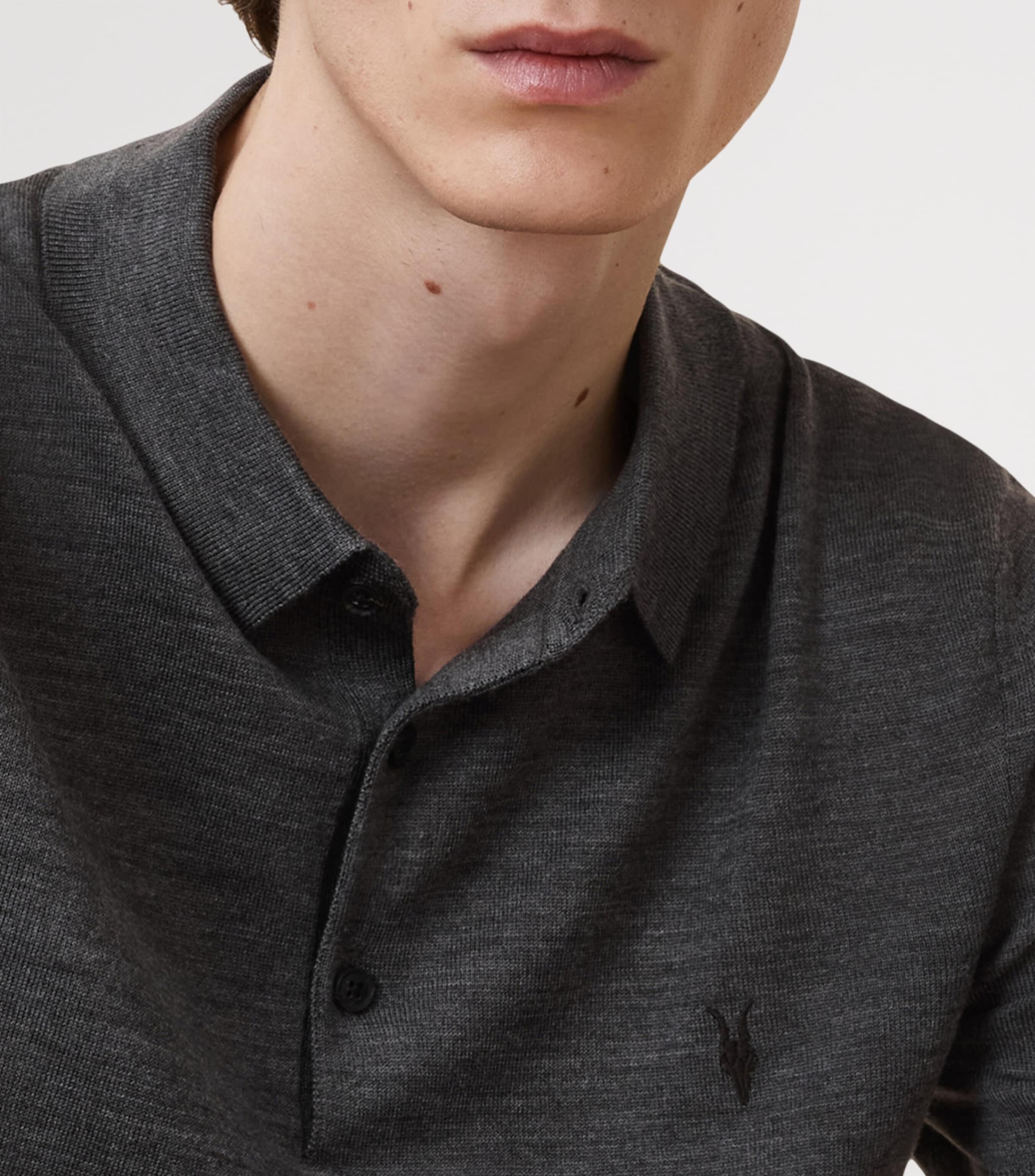 Merino Wool Mode Polo Shirt MONUMENT GREY Image 8