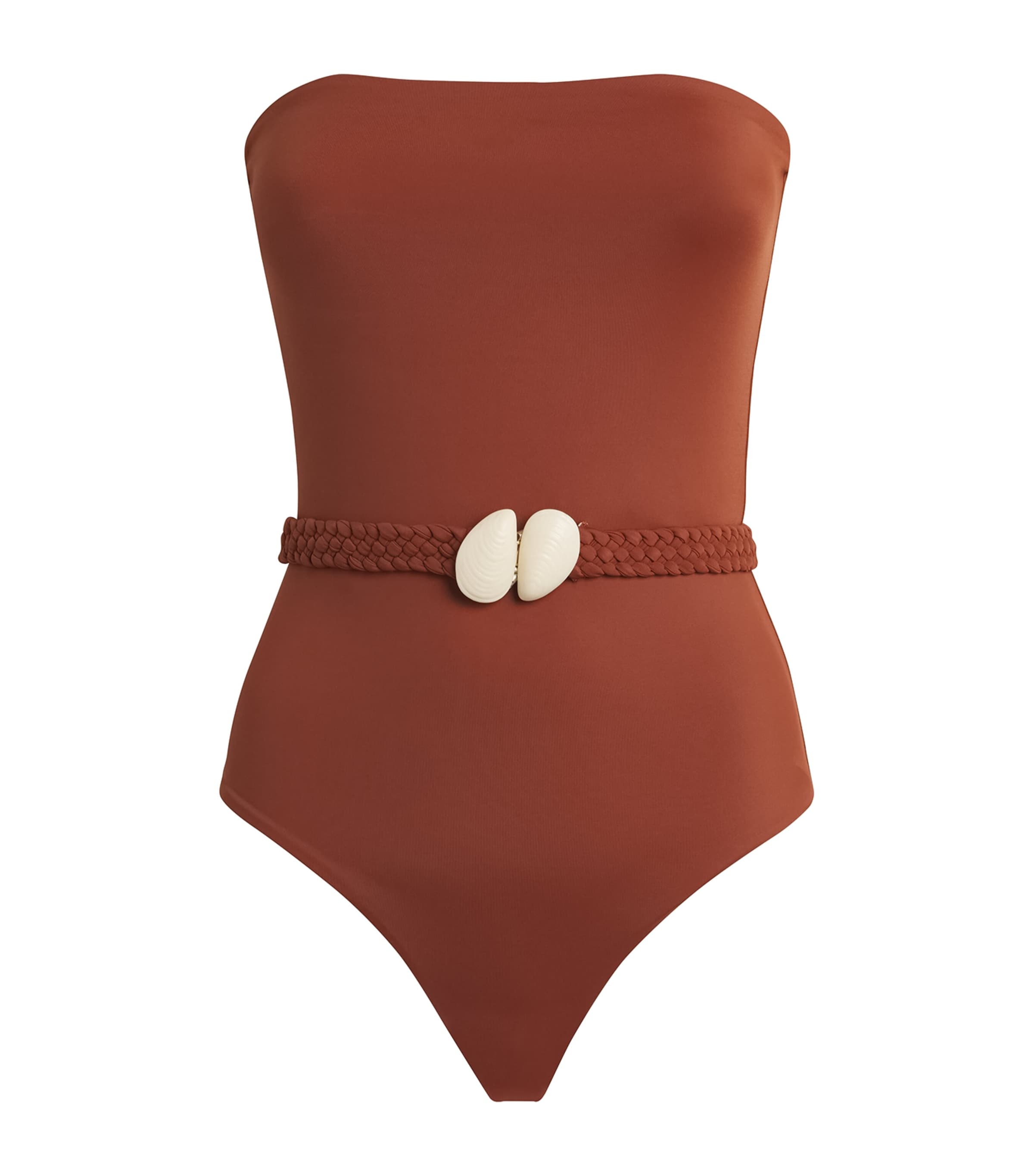 Johanna Ortiz Womens Classic Belted Swimsuit Marsala Image 1