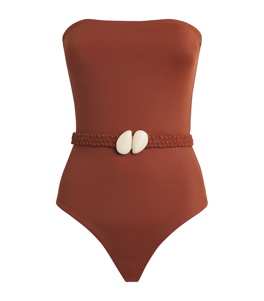 Johanna Ortiz Womens Classic Belted Swimsuit Marsala Image 1