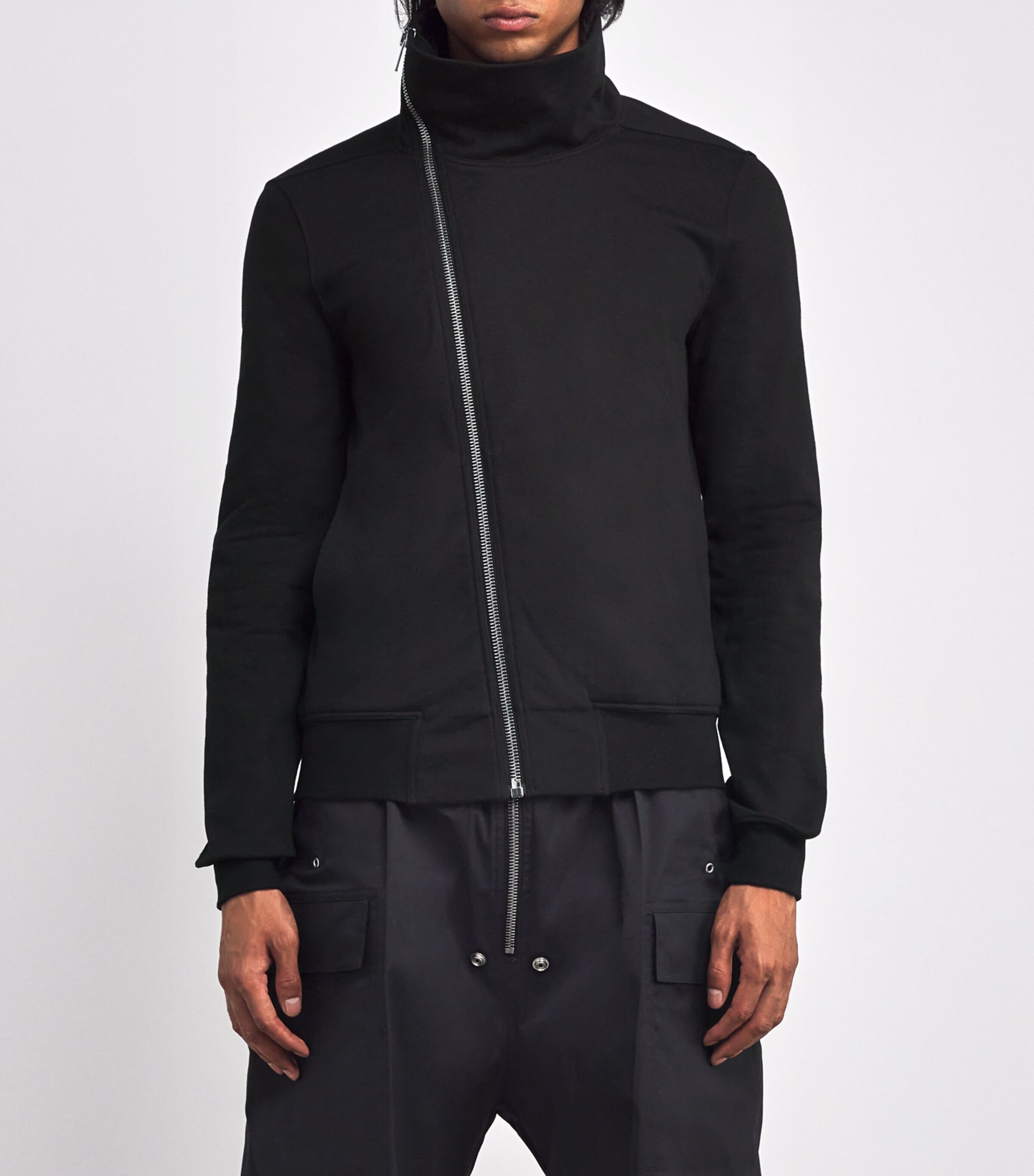 Rick Owens Mens Cotton Jersey Bauhaus Cardigan Black Image 3
