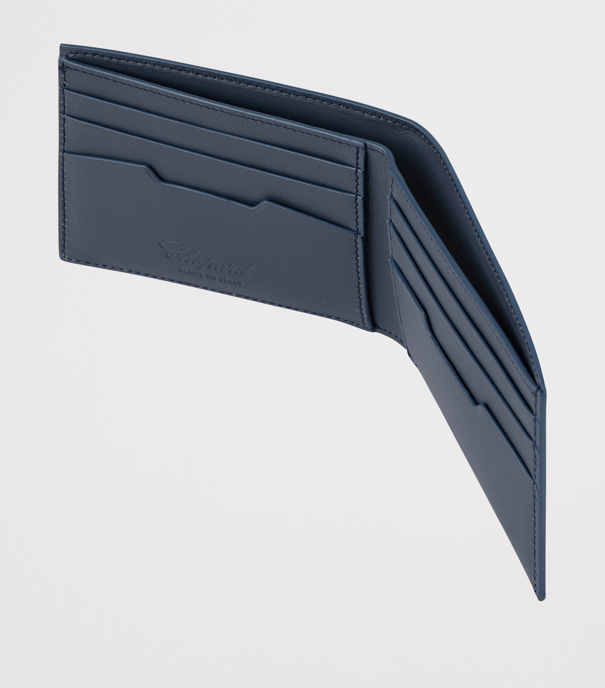 Mini Leather Racing Bifold Wallet BLUE Image 3