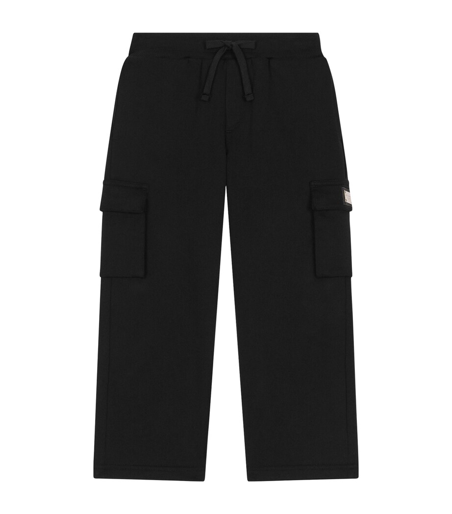 Dolce&Gabbana Kids Cotton Cargo Sweatpants (2-6 Years) Black Image 1