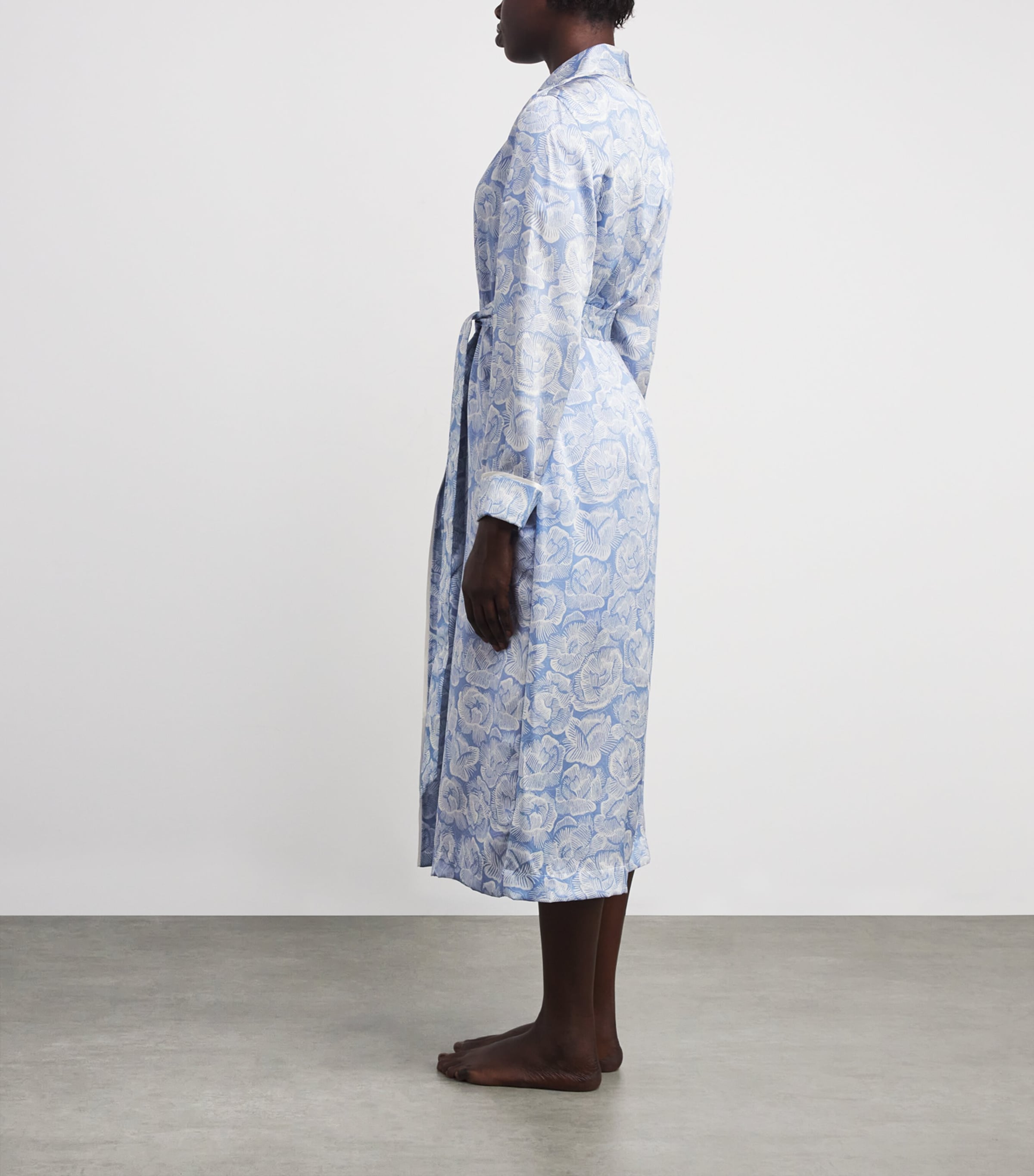 Silk Floral Robe BLU/BLUE Image 3