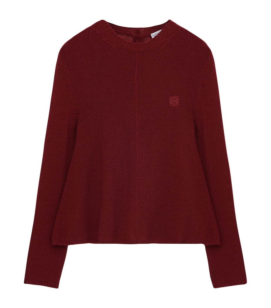 Cashmere-Blend Button-Up Sweater BURGUNDY Image 1