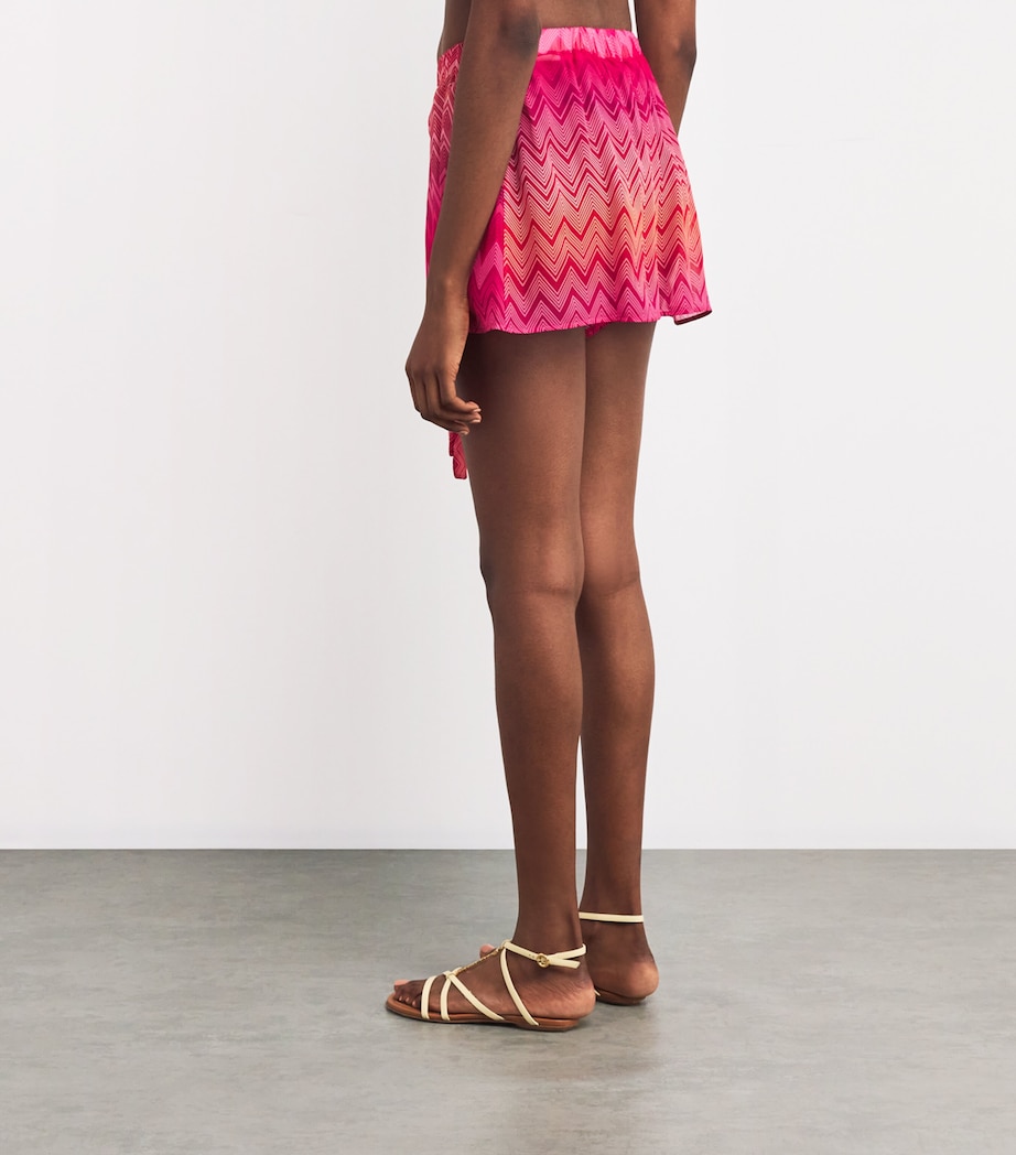 Missoni Womens Silk Zigzag Shorts Cherry Chevron Image 4