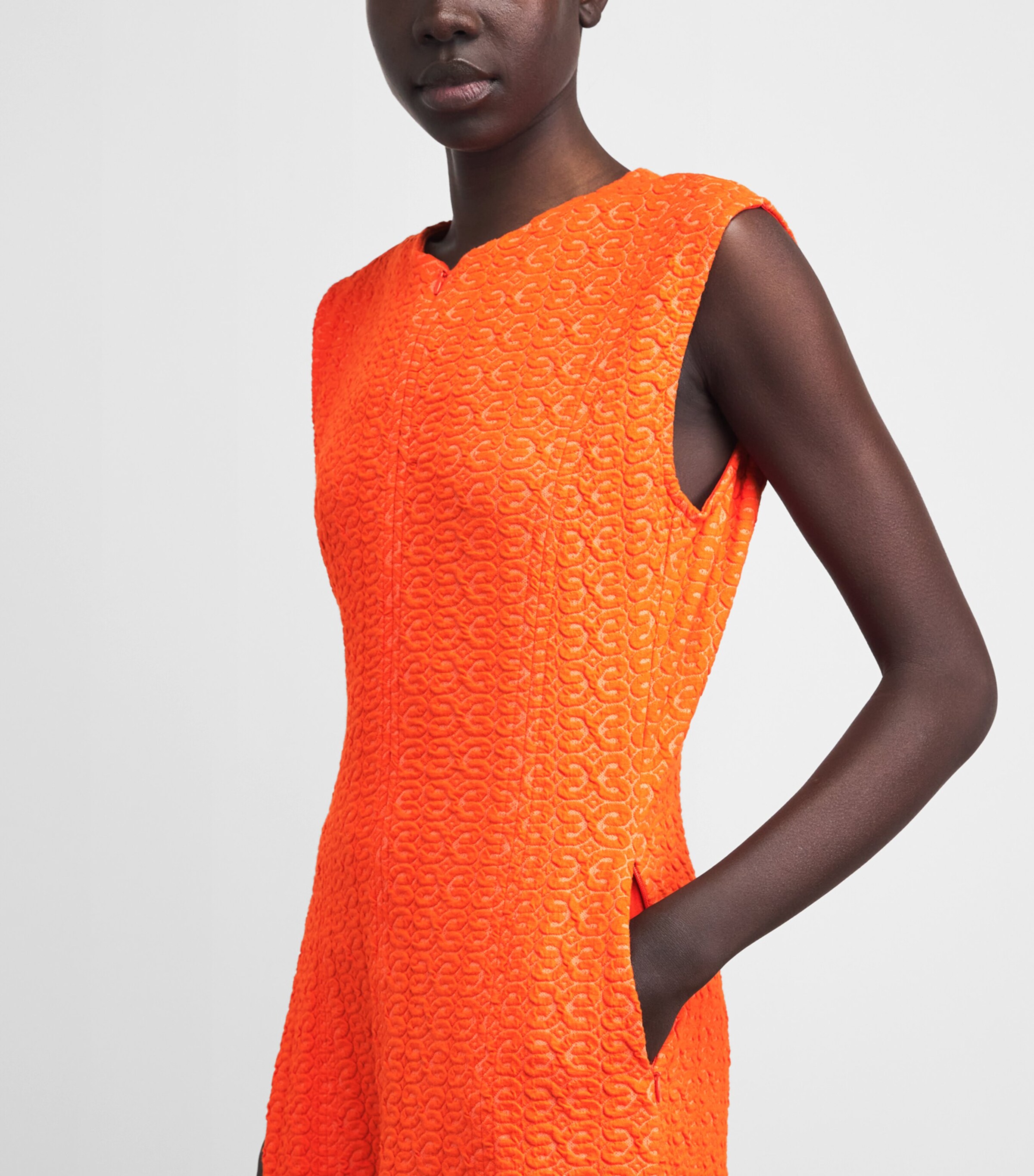 ME+EM Womens Curling Cross Midi Dress Tangerine Orange Image 5
