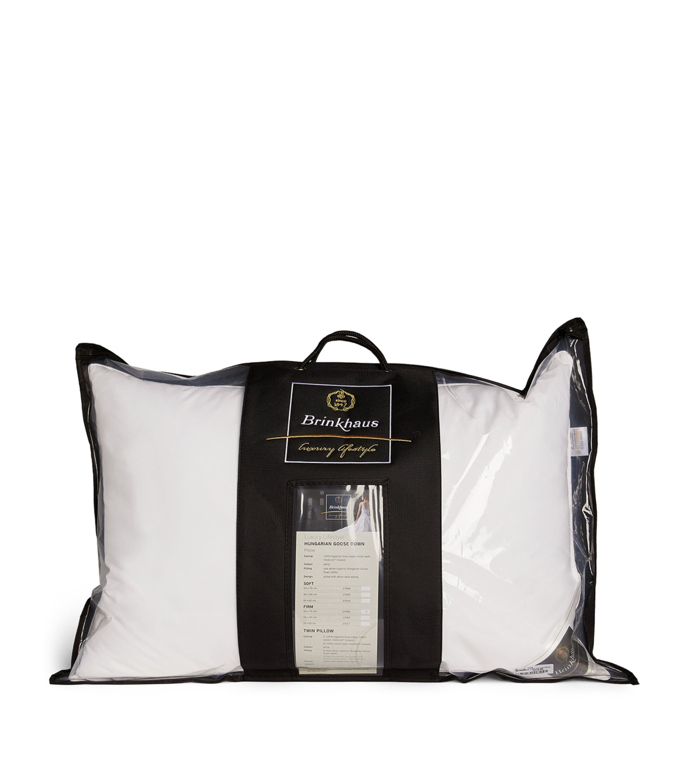Brinkhaus Firm 90% Goose Down Pillow (50cm x 75cm) White Image 2
