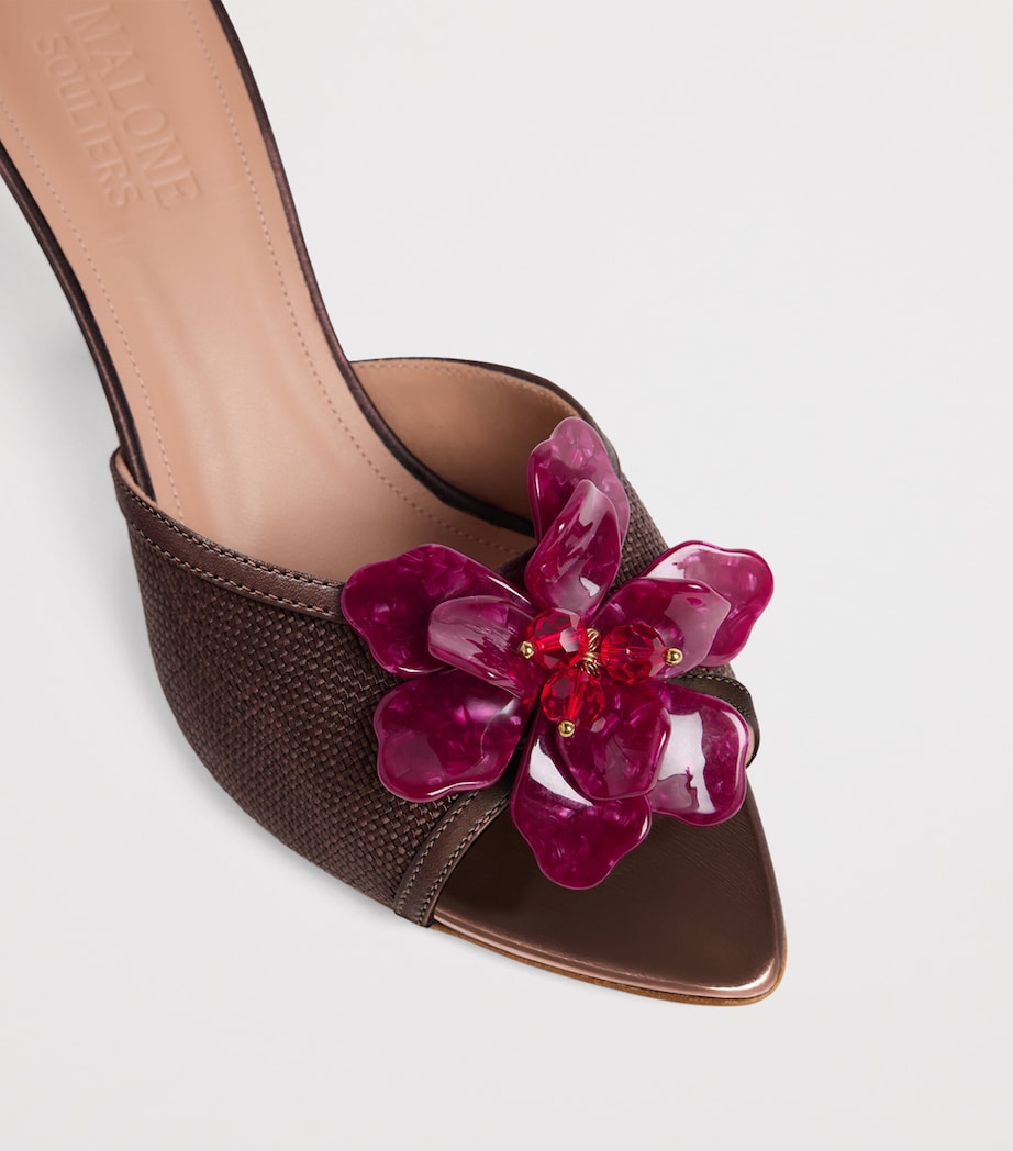 Raffia Cyd Heeled Sandals 70 DARK BROWN Image 5