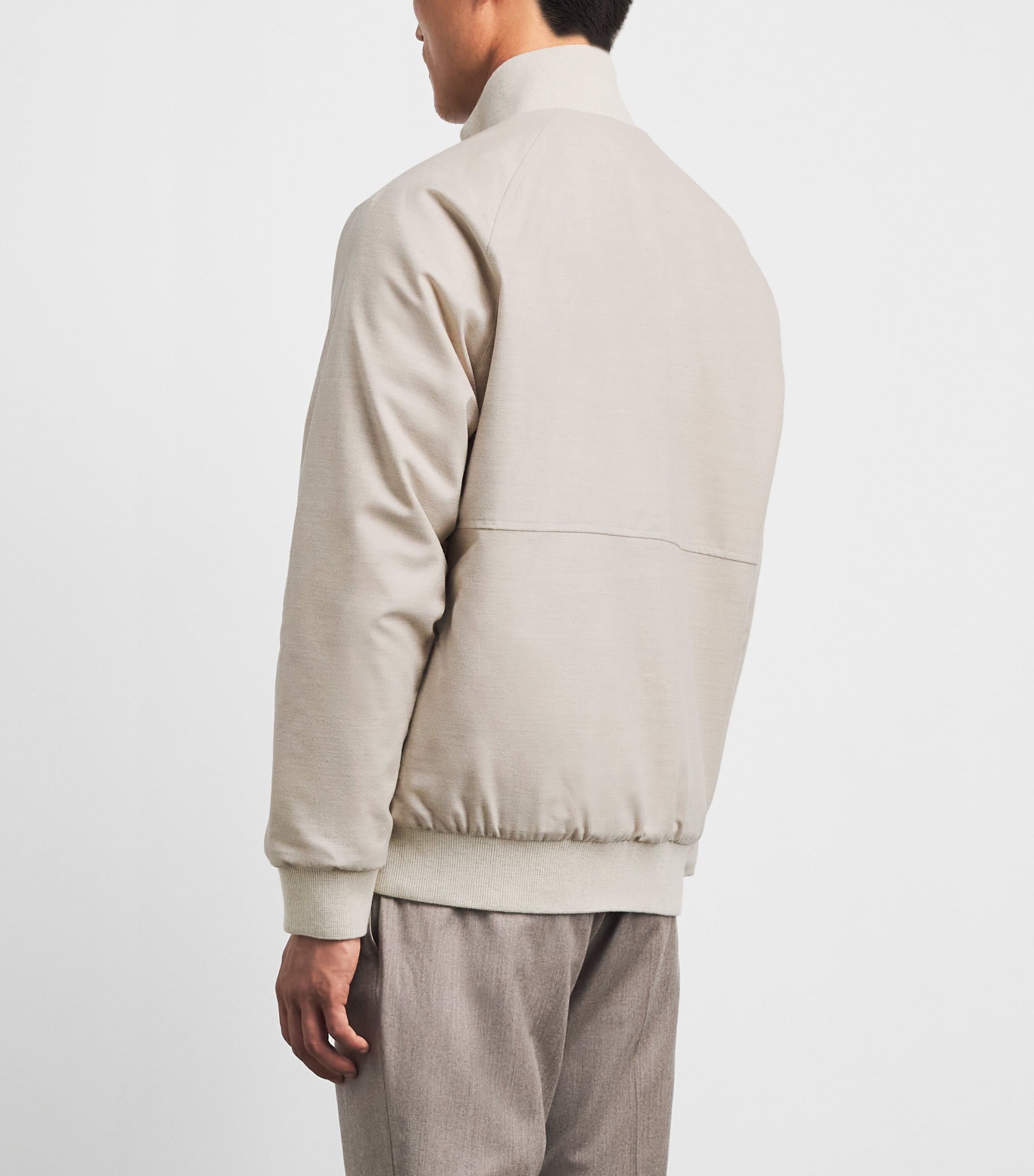 Marco Pescarolo Womens Cashmere-Blend Reversible Bomber Jacket Beige Image 5