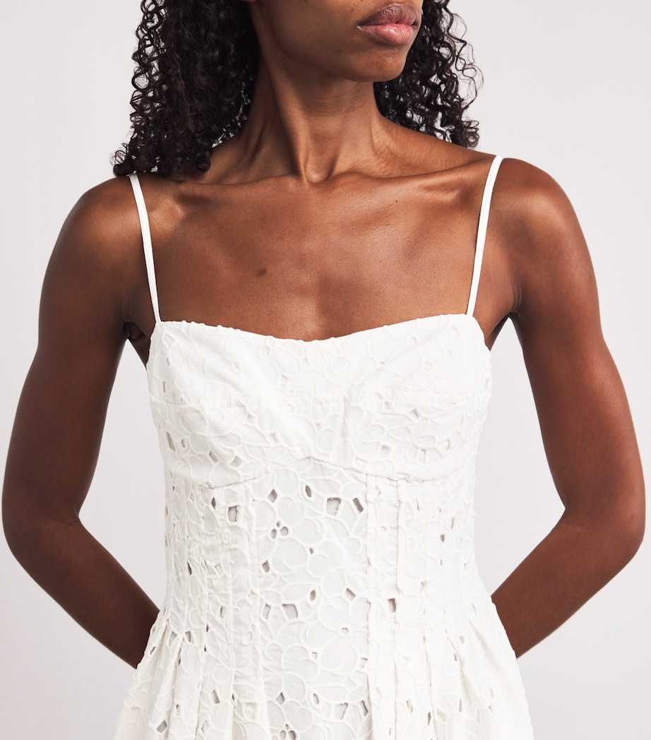Embroidered Floral Kittiya Midi Dress WHITE Image 6