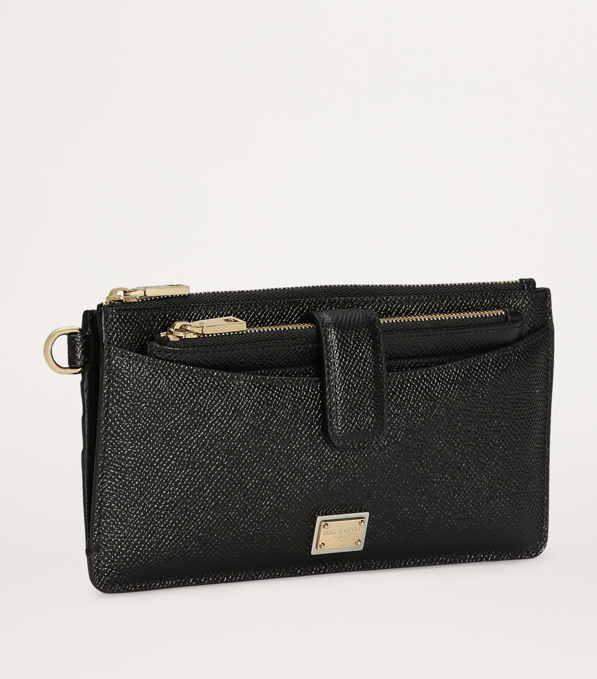 Grained Leather Card Holder 80999-BLACK Image 2