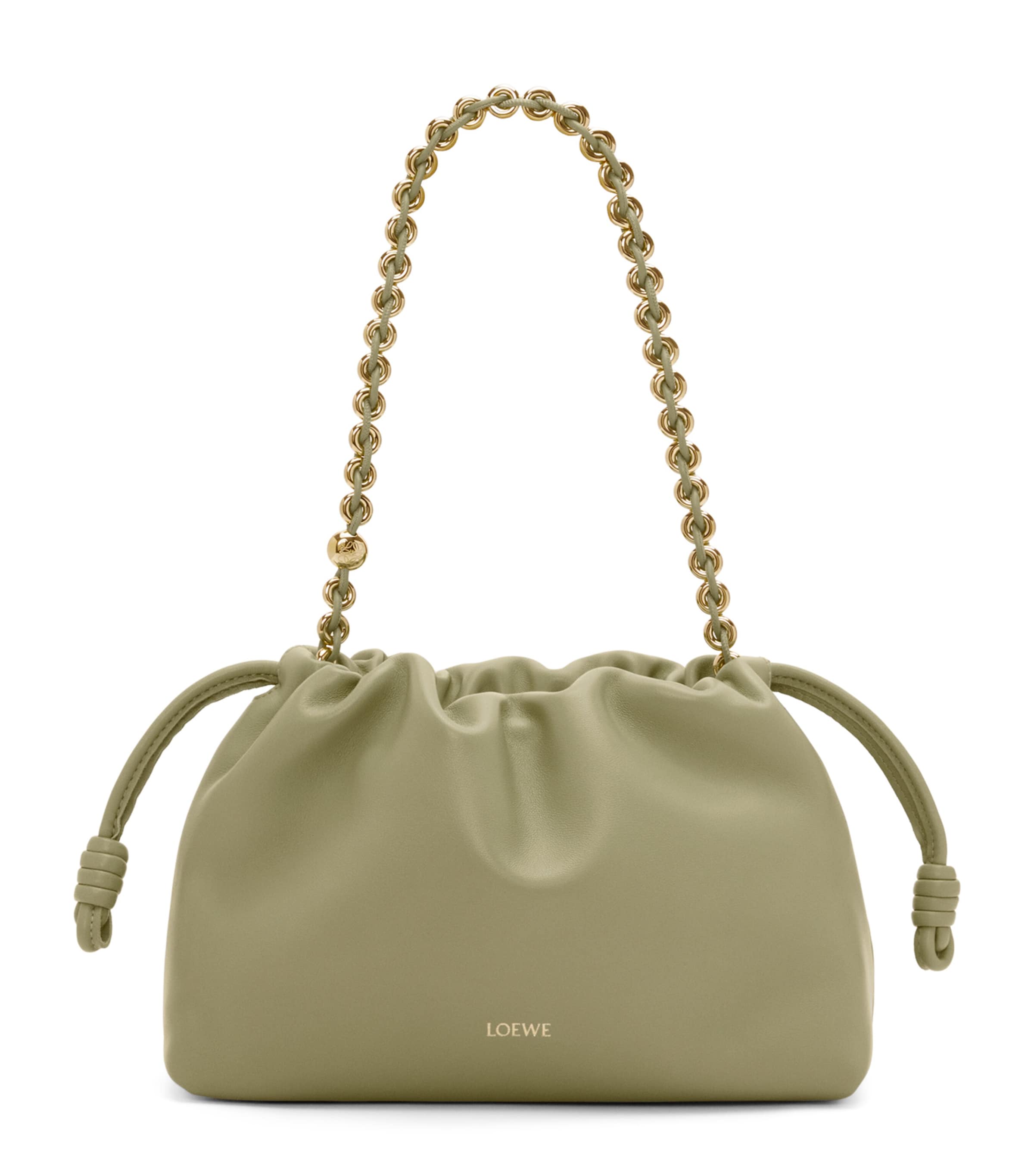 Shop Loewe Leather Flamenco Purse In Green