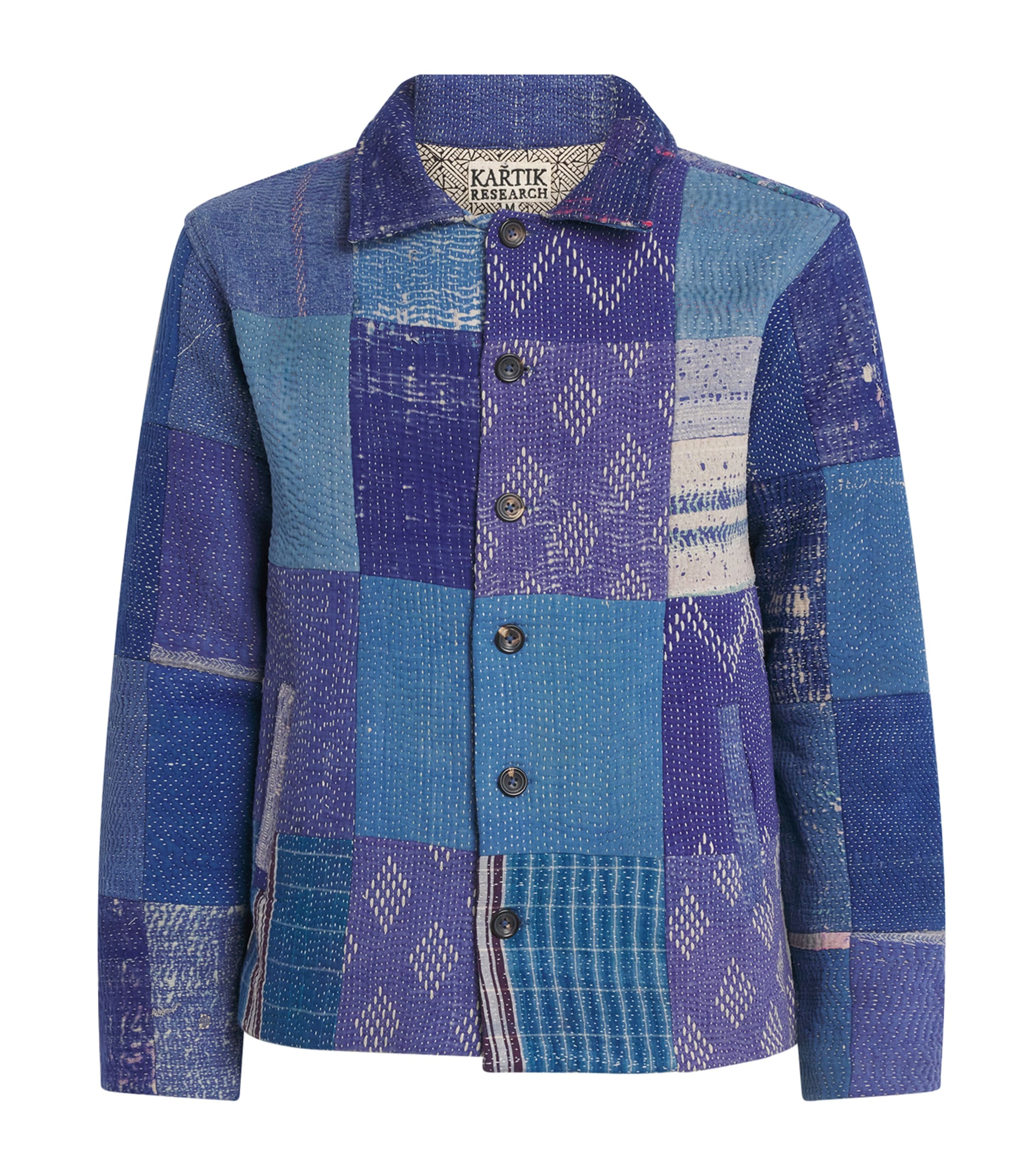 Kartik Research Blue Cotton Patchwork Jacket | Harrods US