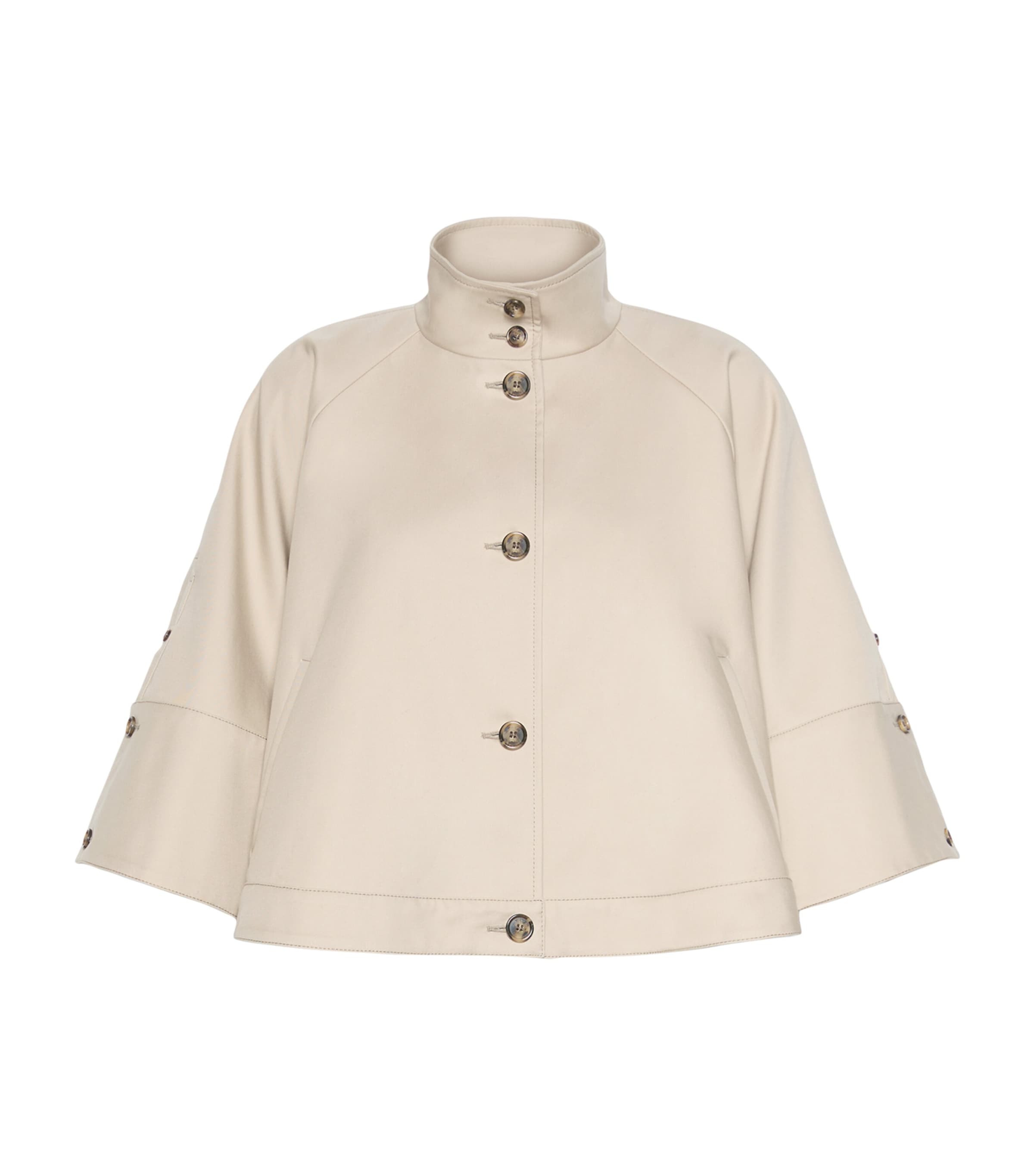Max Mara Womens Cotton Cropped Jacket Stone Image 1