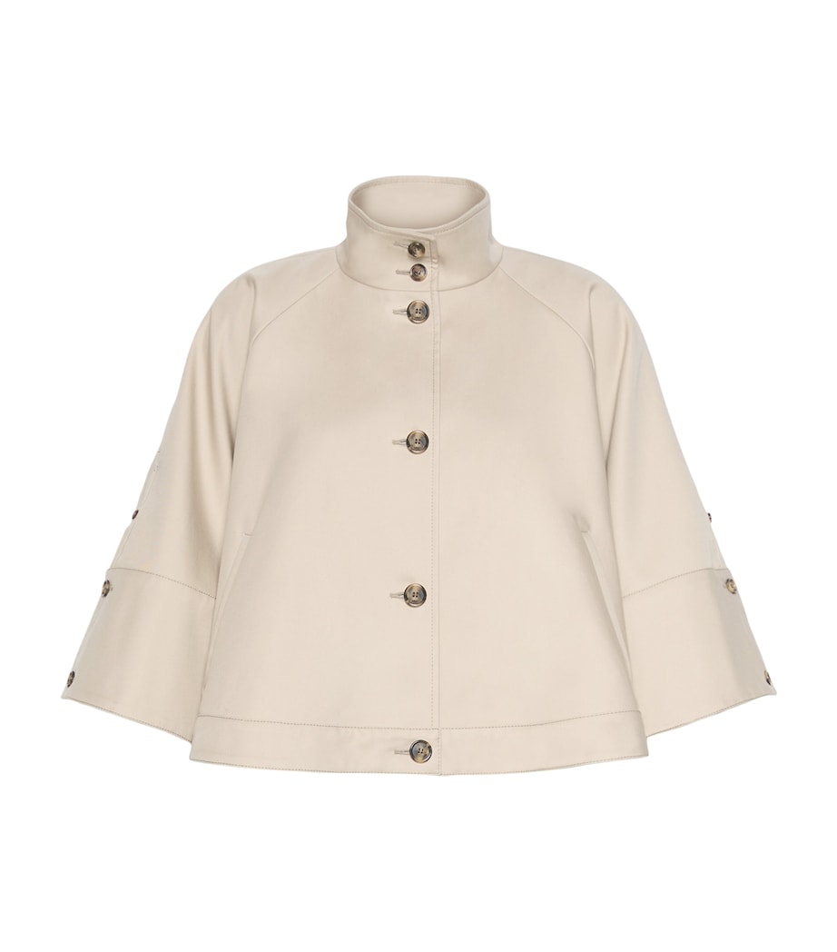 Max Mara Womens Cotton Cropped Jacket Stone Image 1