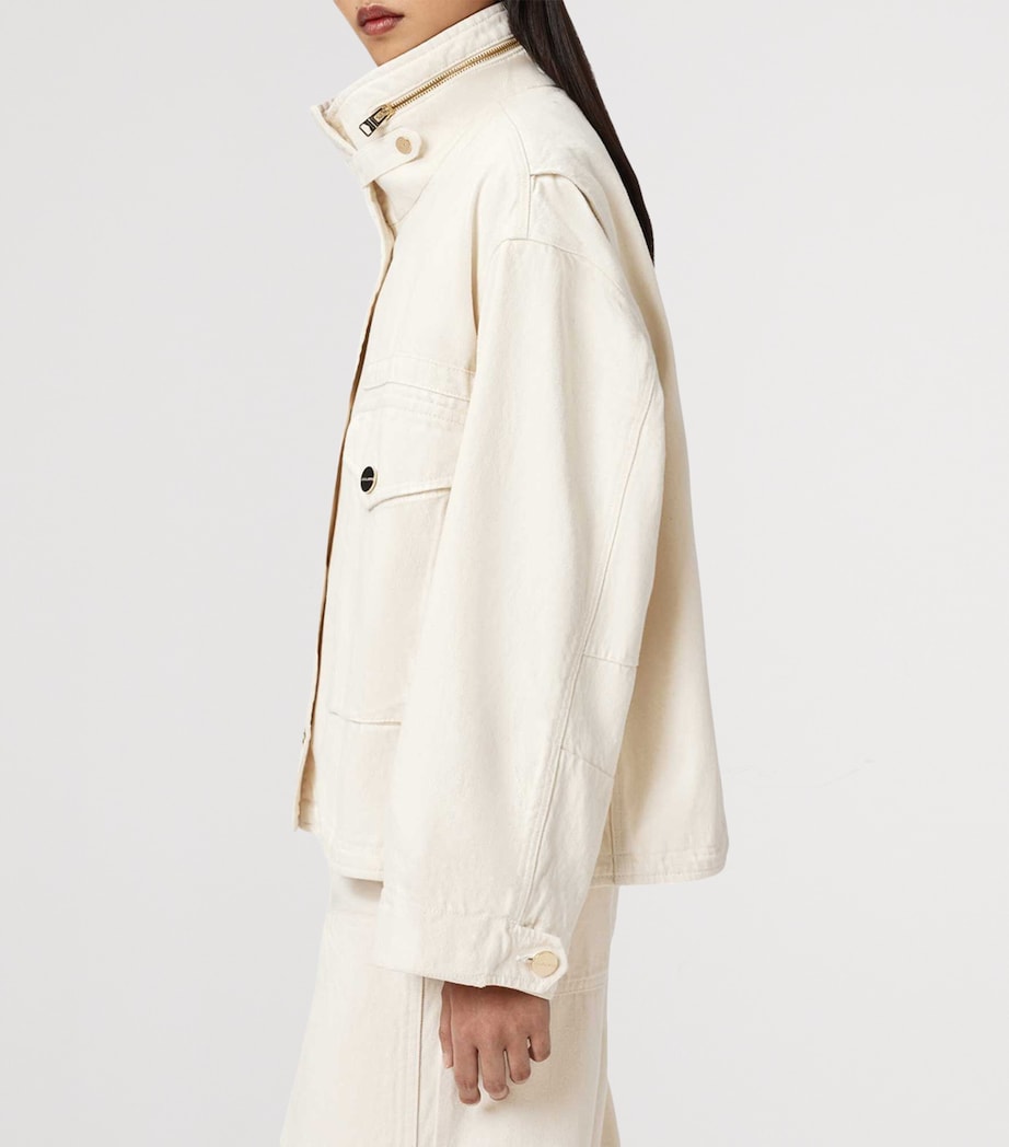 AllSaints Womens Denim Clay Jacket Ecru White Image 8