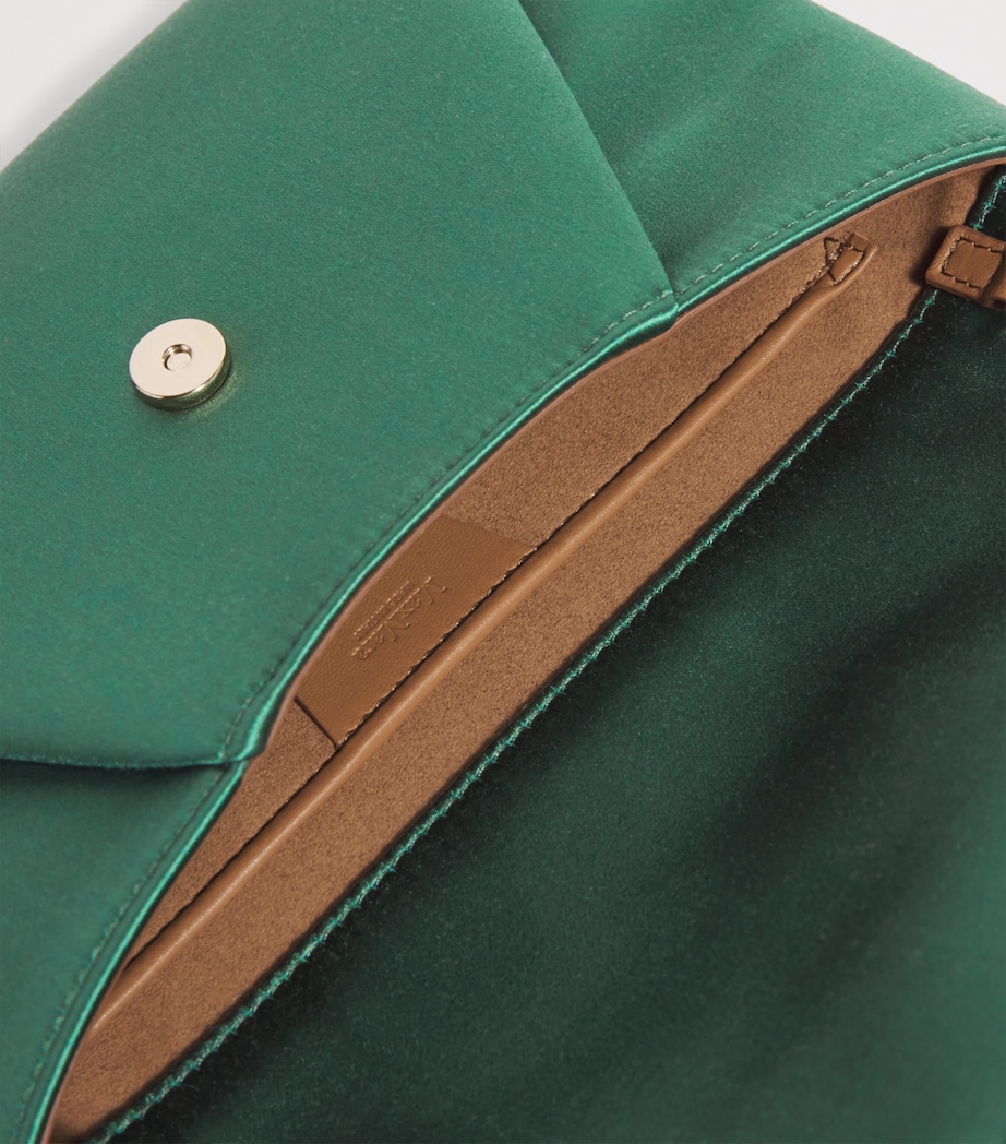 Satin Envelope Clutch Bag EMERALD Image 6