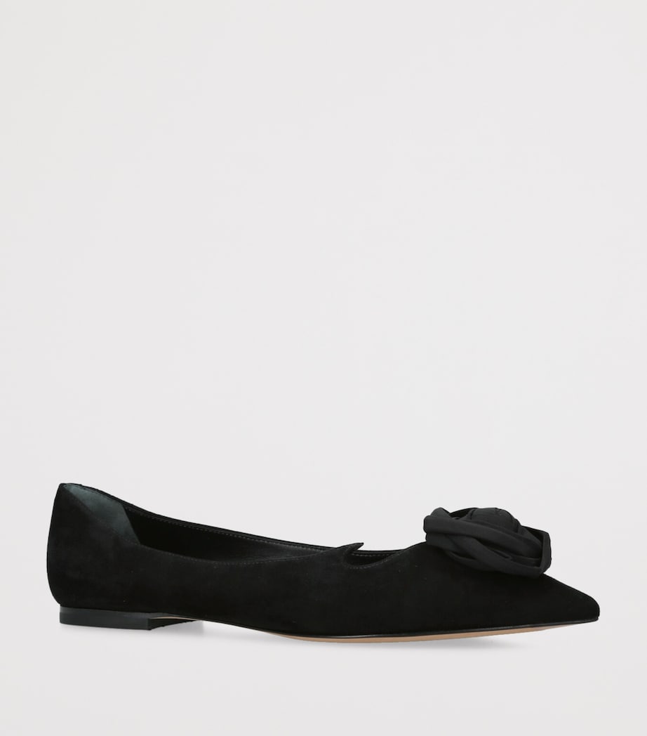 Suede I Love Vivier Rose Ballet Flats BLACK Image 3
