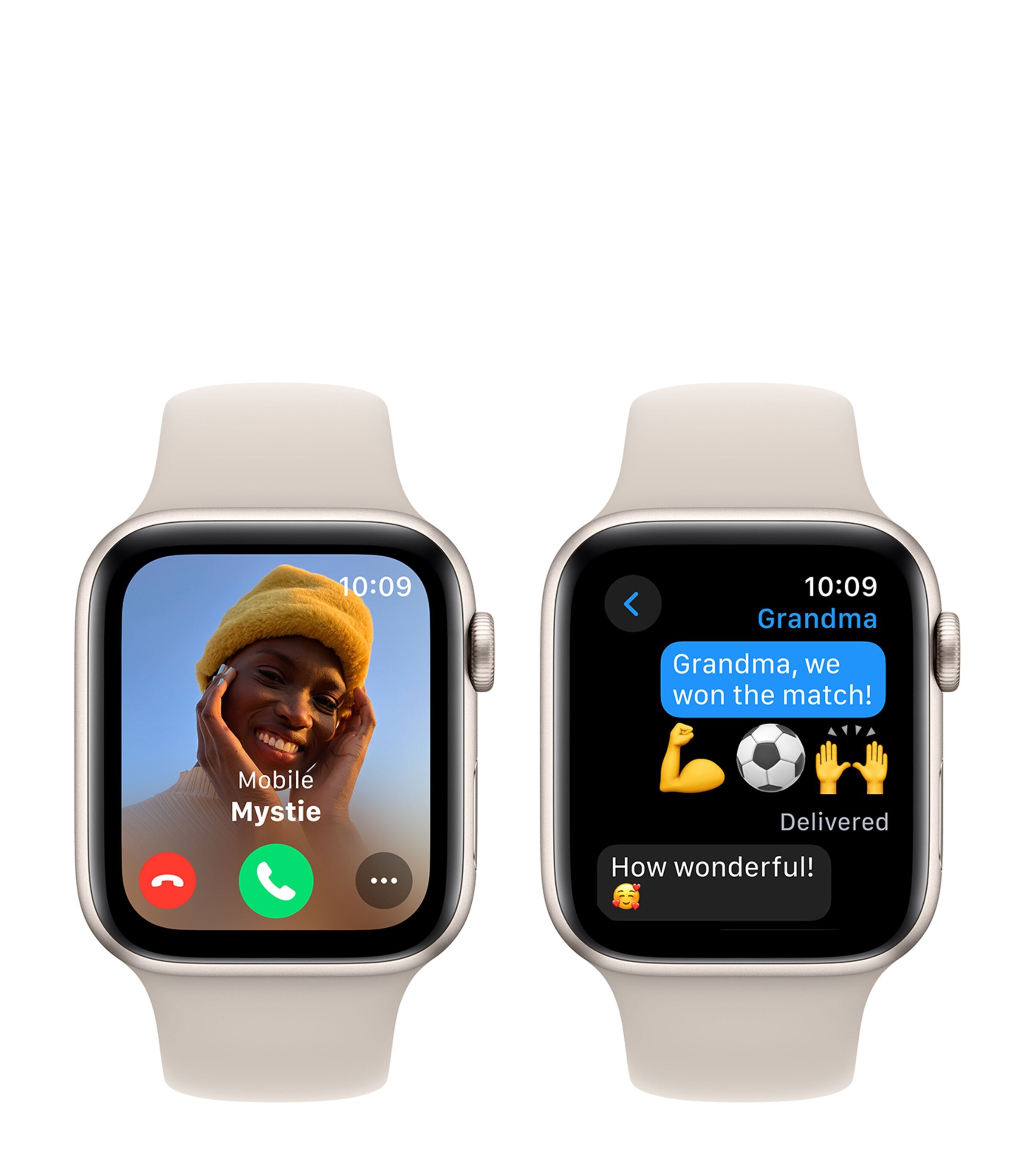 Apple Apple Watch SE 2023 –  Starlight with Starlight Sport Band, 44mm, Medium/Large Starlight Image 5