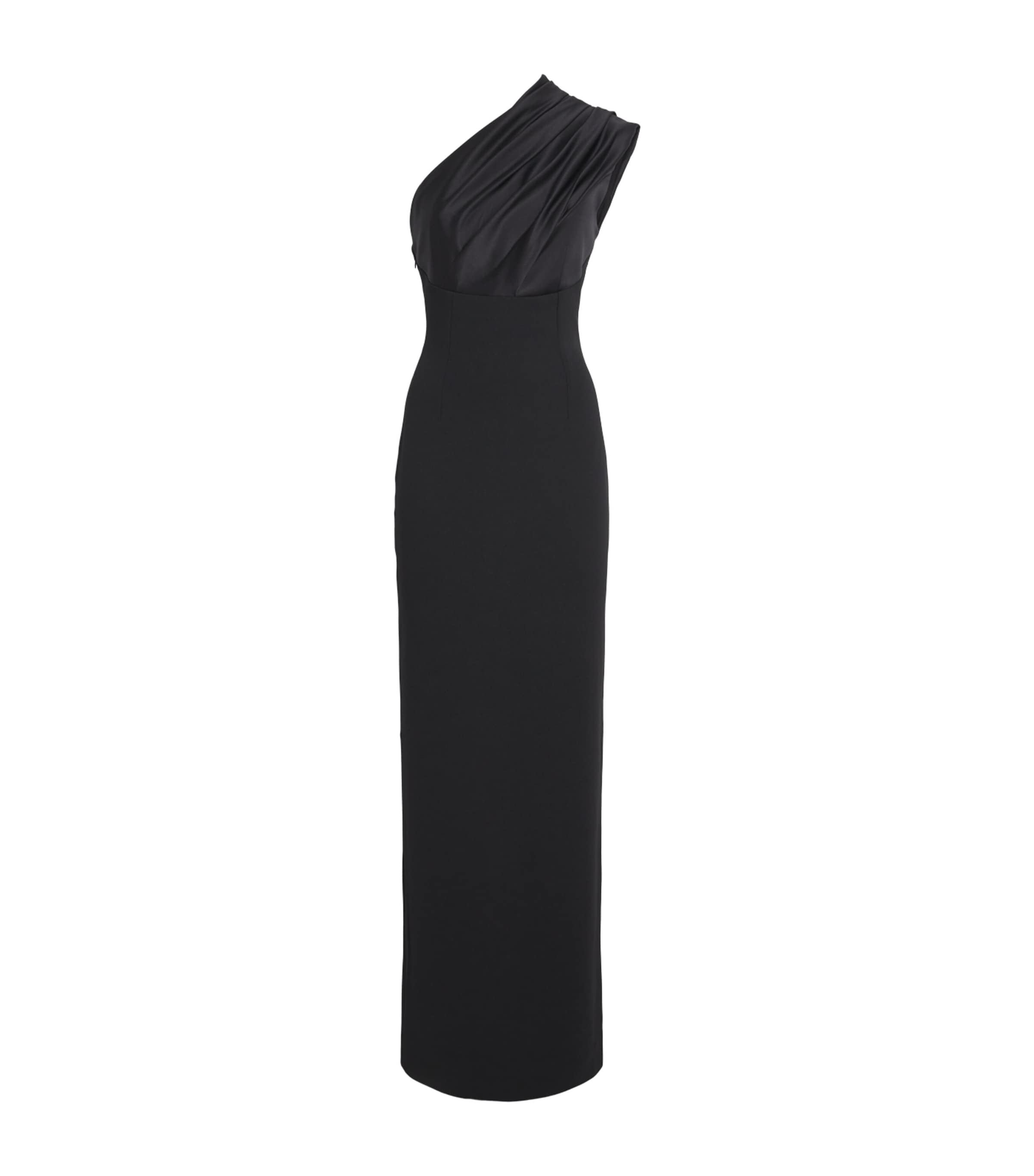 Solace London Womens One-Shoulder Gracie Maxi Dress Black Image 1