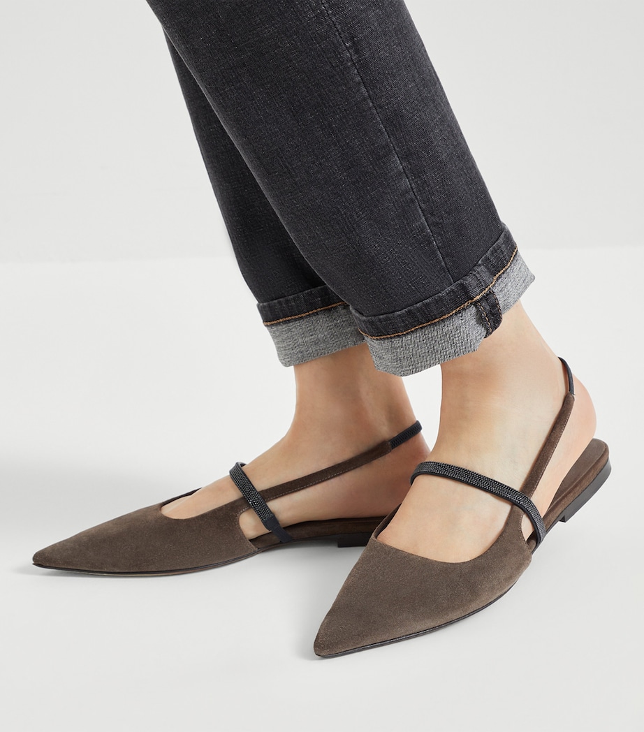 Suede Slingback Flats C8769 Image 2