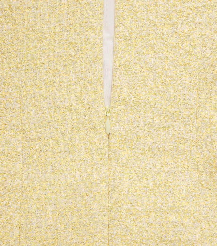 Maje Womens Tweed Tailored Mini Dress Pale Yellow Image 6