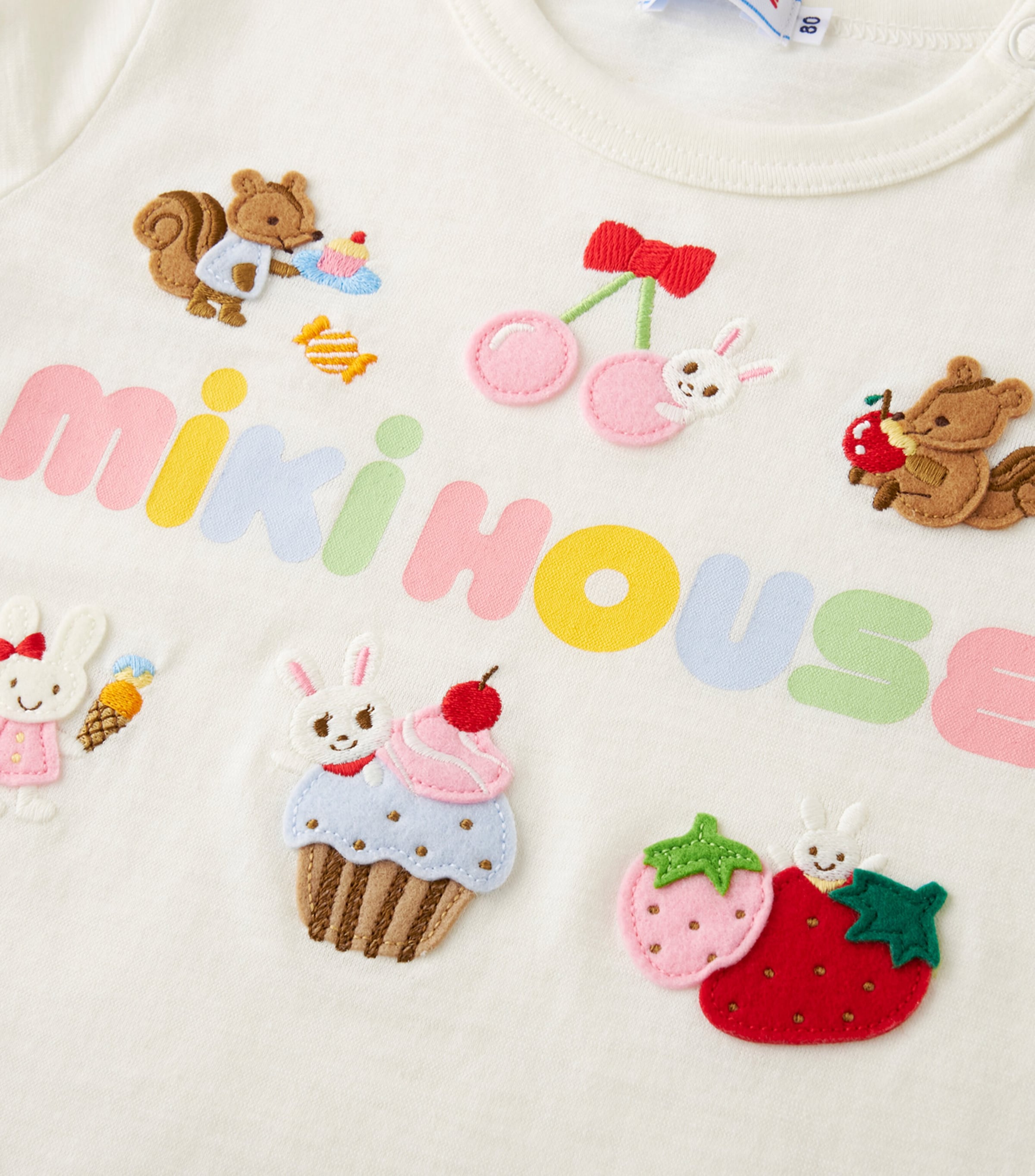 Miki House Sweet-Appliqué T-Shirt (2-7 Years) Image 3