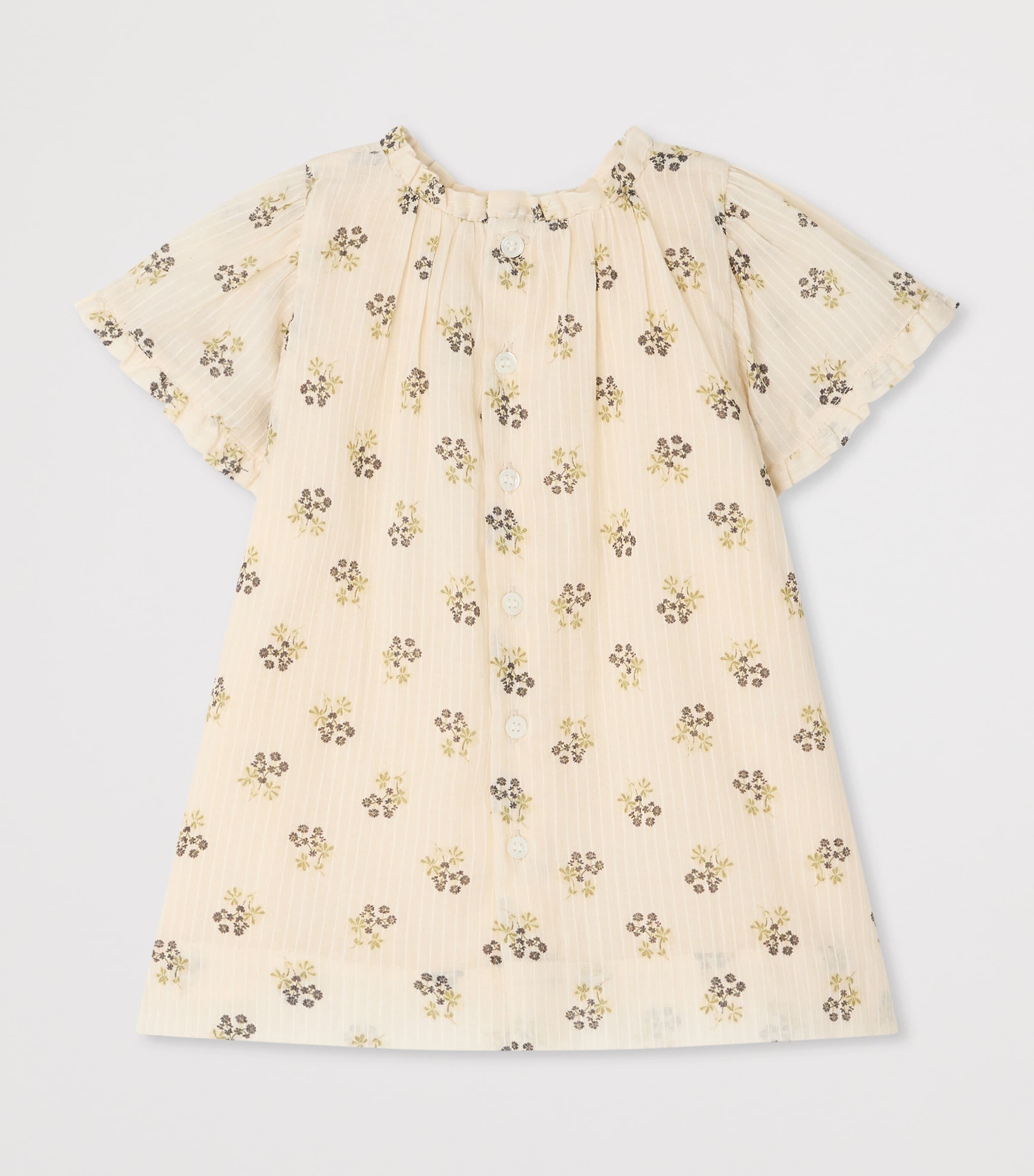 Bonpoint Cotton Lucie Dress (6-18 Months) Fleurs Ecru Image 2