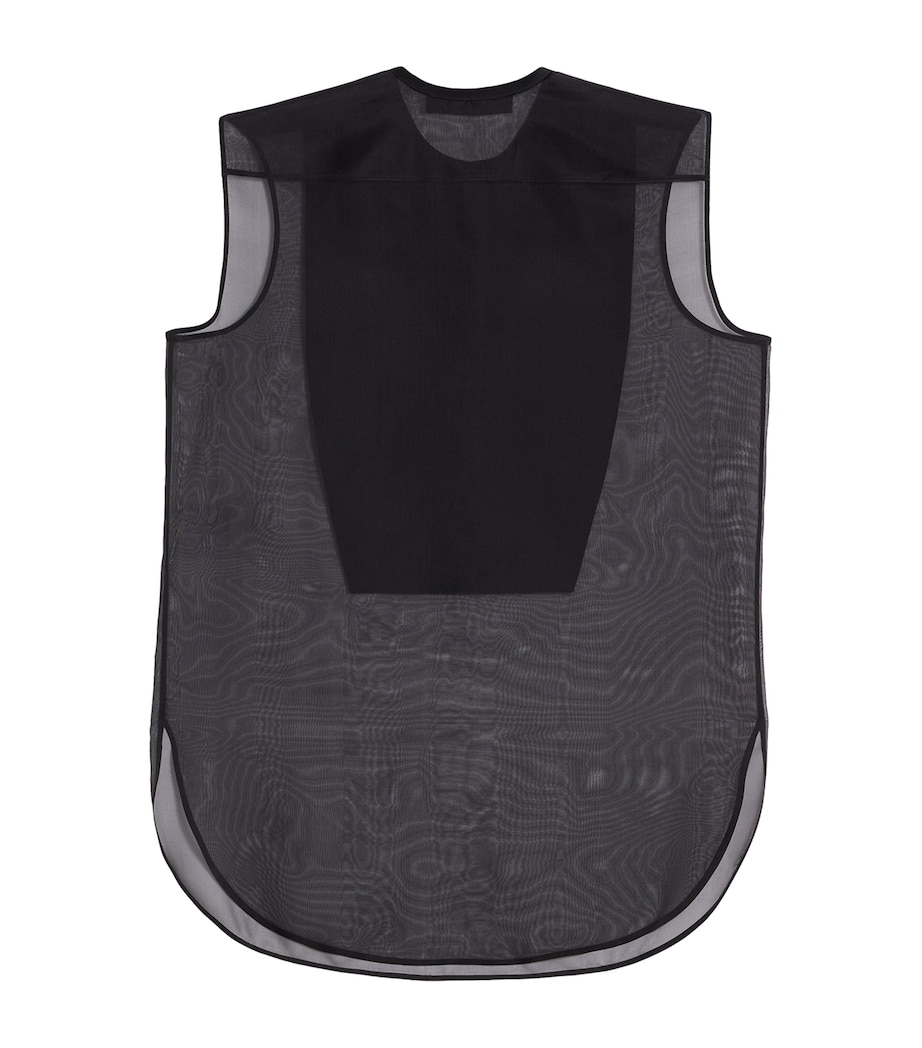 Schiaparelli Womens Silk Embellished Bib Top Black Image 4