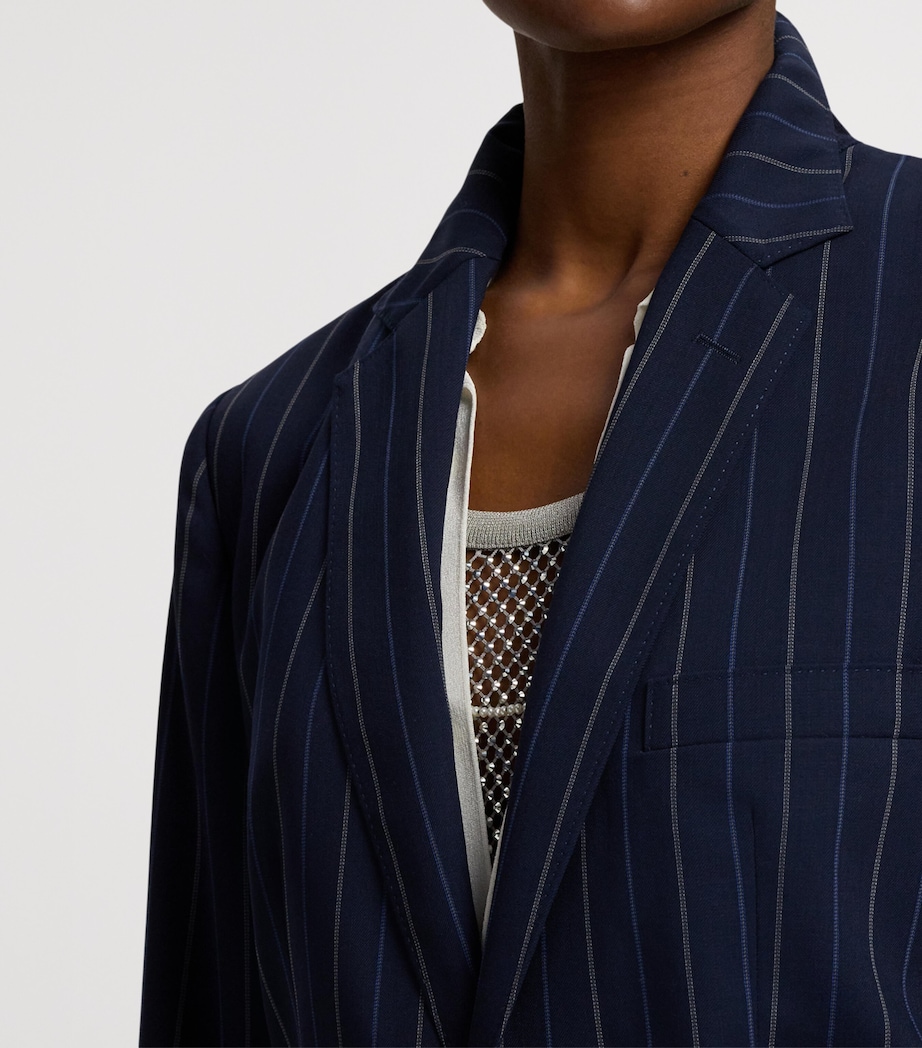 Wool Pinstripe Marcy Blazer NAVY-410 Image 11