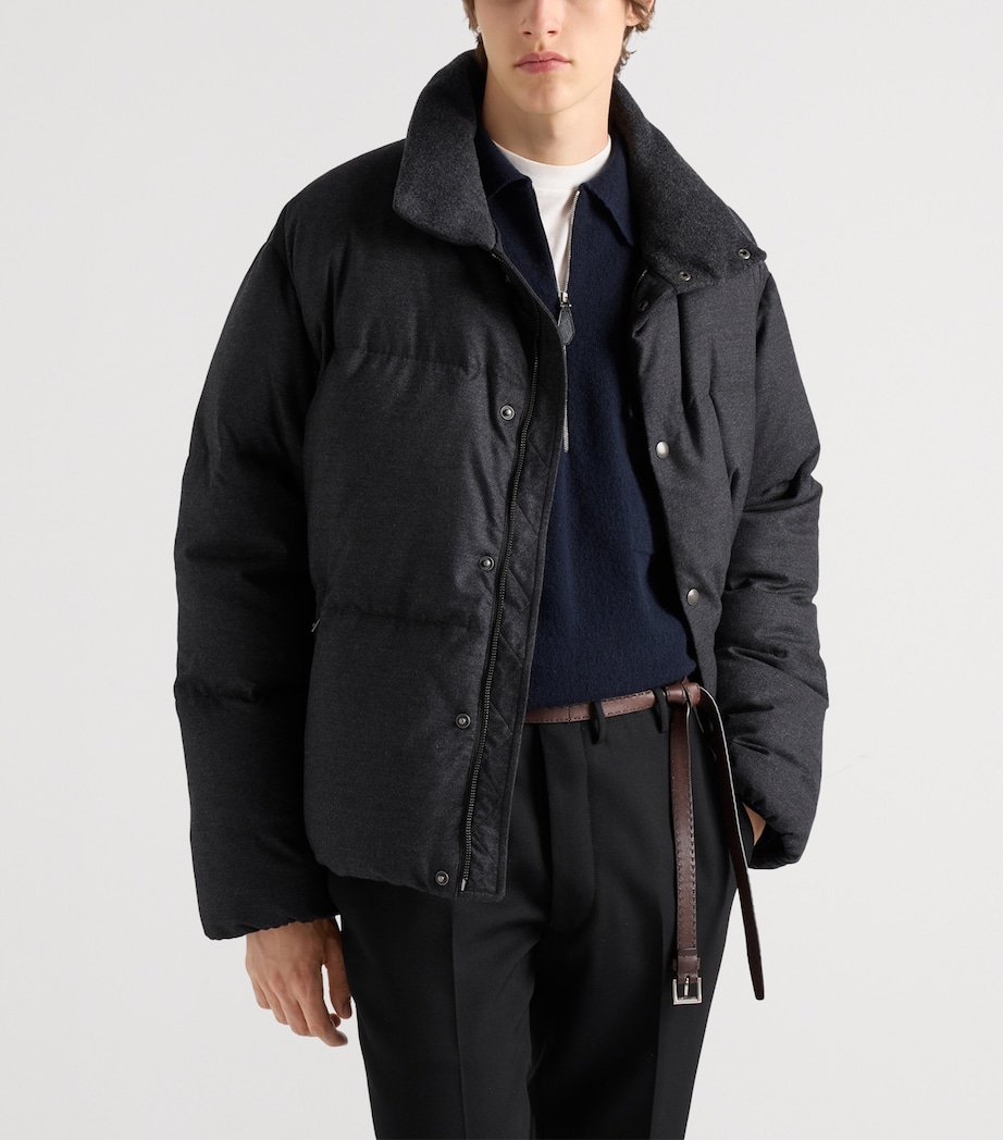 Prada Mens Cashmere Puffer Jacket Grey Image 4