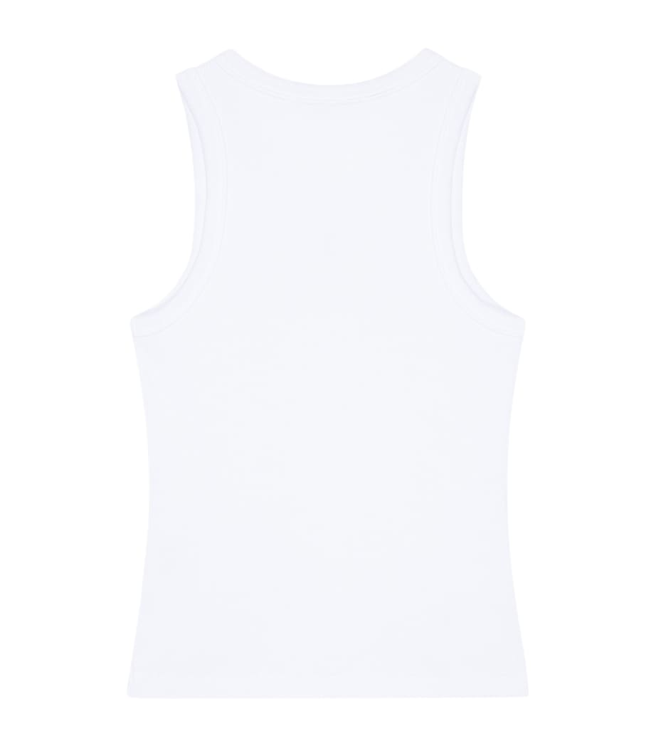 Stretch-Cotton Logo Tank Top WHITE Image 2