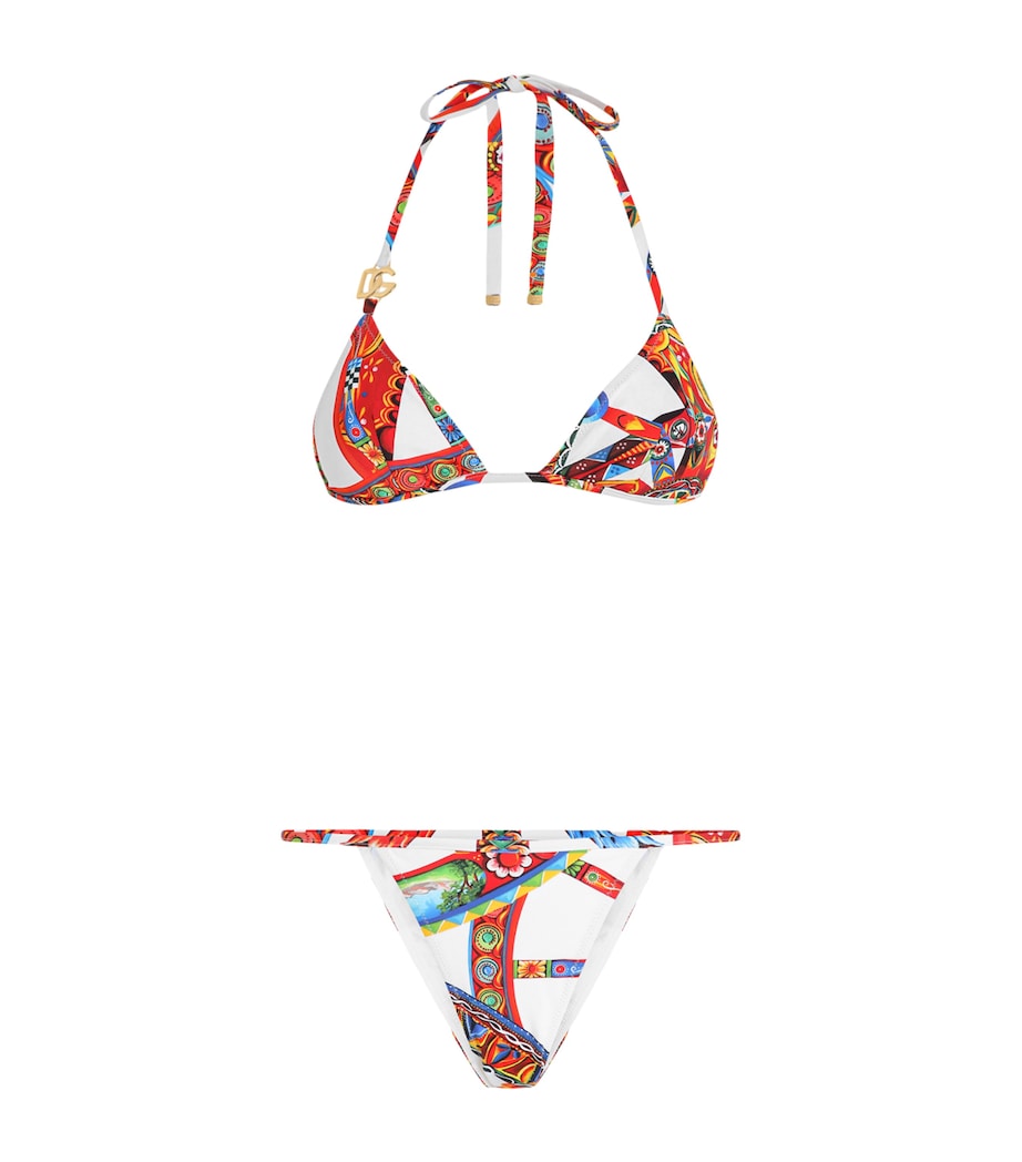 Dolce&Gabbana Womens Printed Triangle Bikini Ruote Carret Image 1