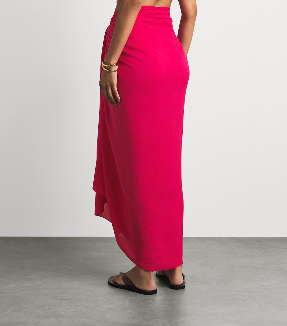 AWAY THAT DAY Womens Paros Sarong Rspbrry Crnkl Linen Image 5