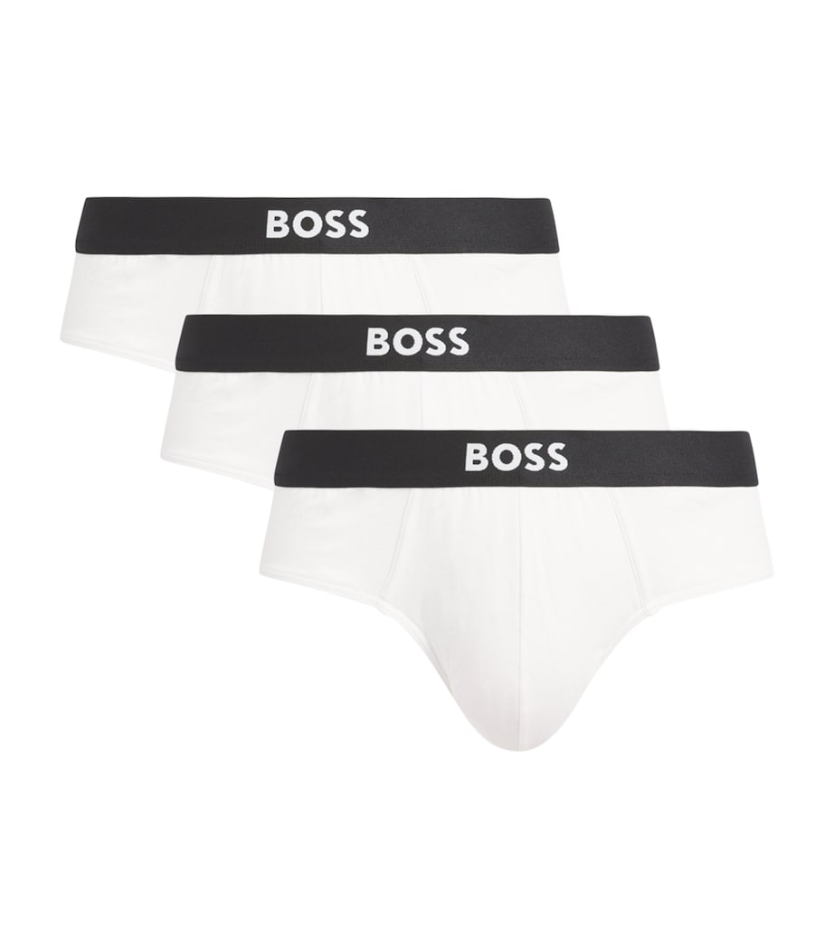 Stretch-Cotton Logo Briefs (Pack of 3) 100-WHITE Image 1