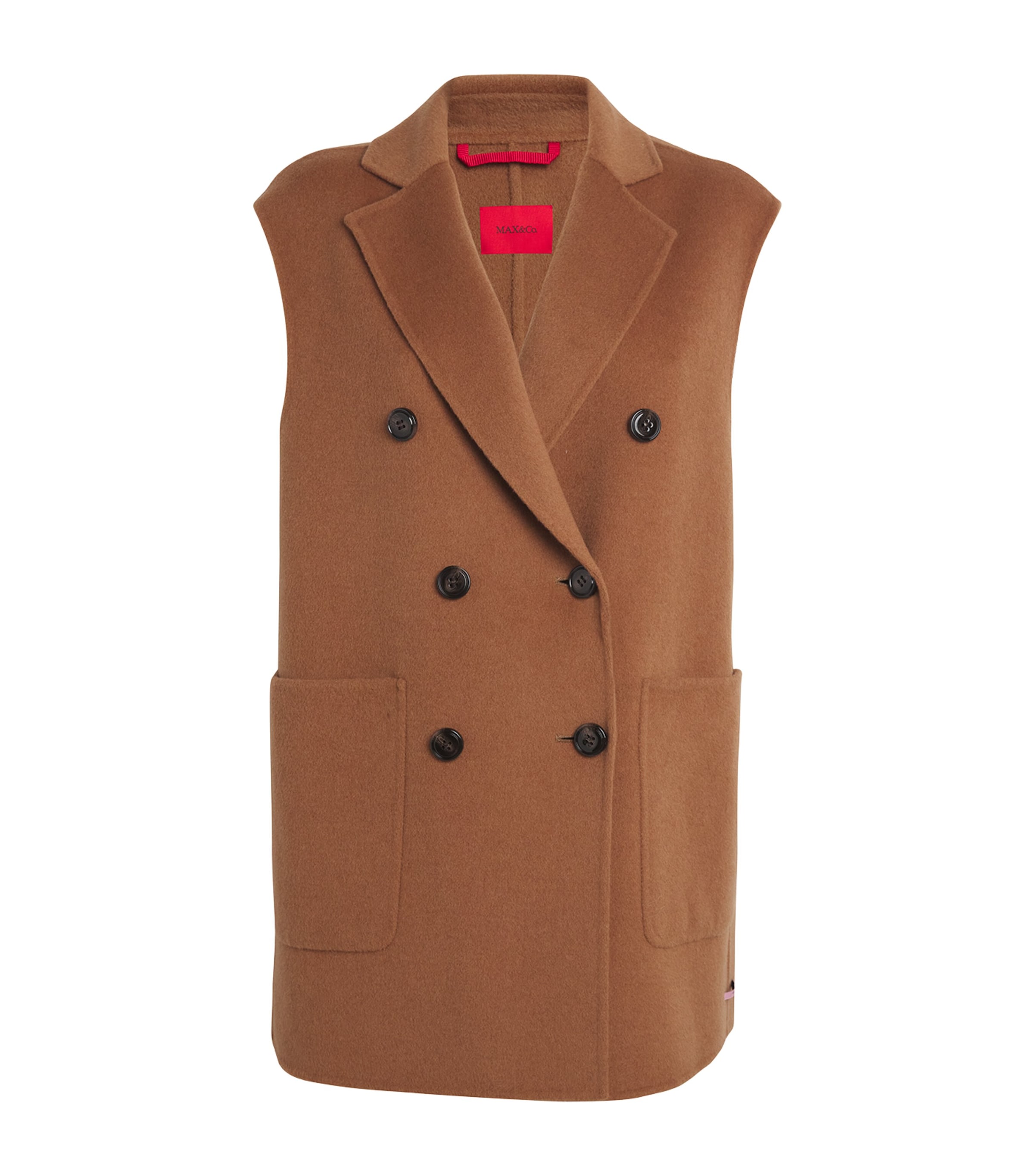 Max & Co Wool-blend Sleeveless Blazer In Brown