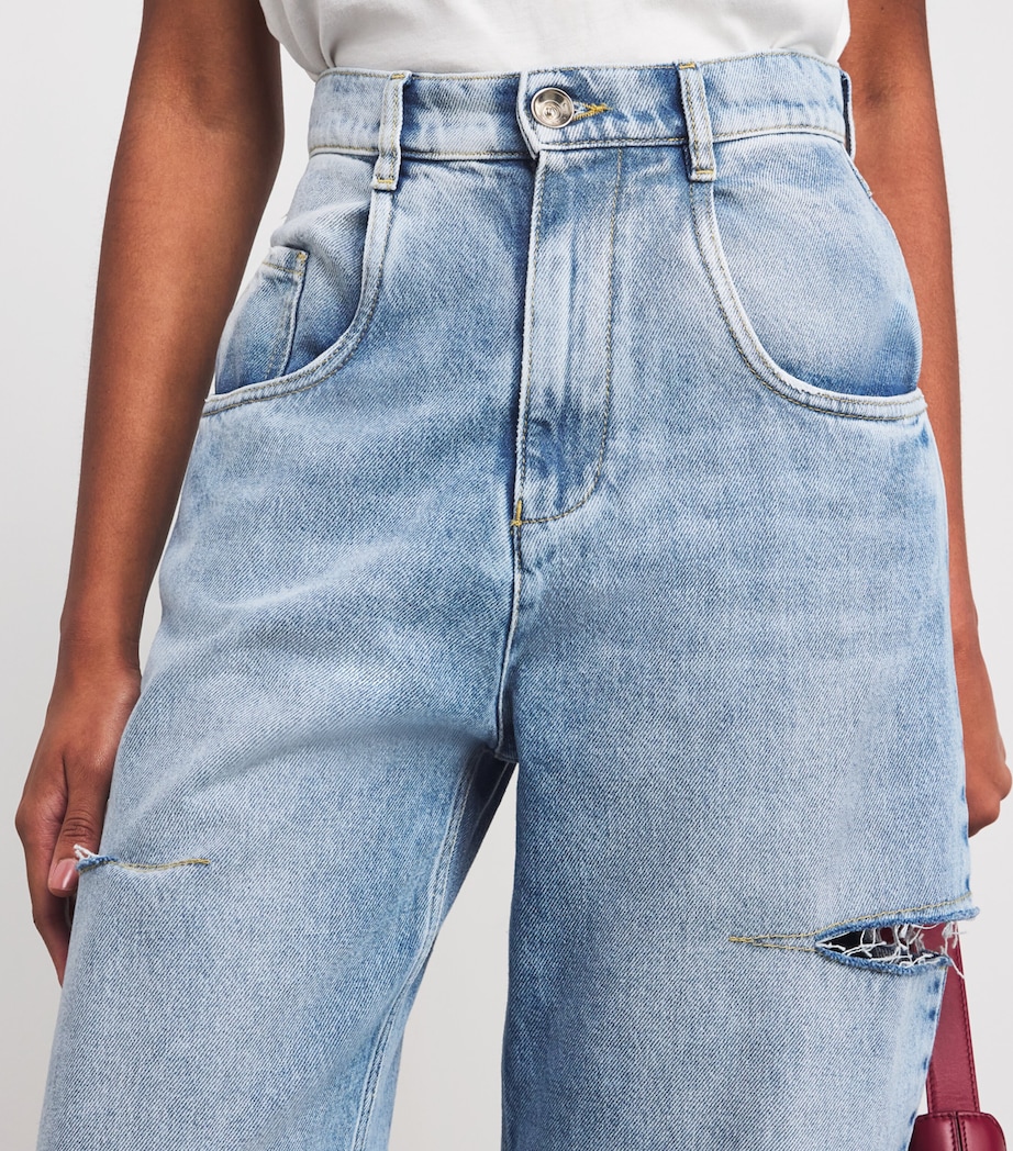 Distressed Wide-Leg Jeans 470 DENIM Image 6