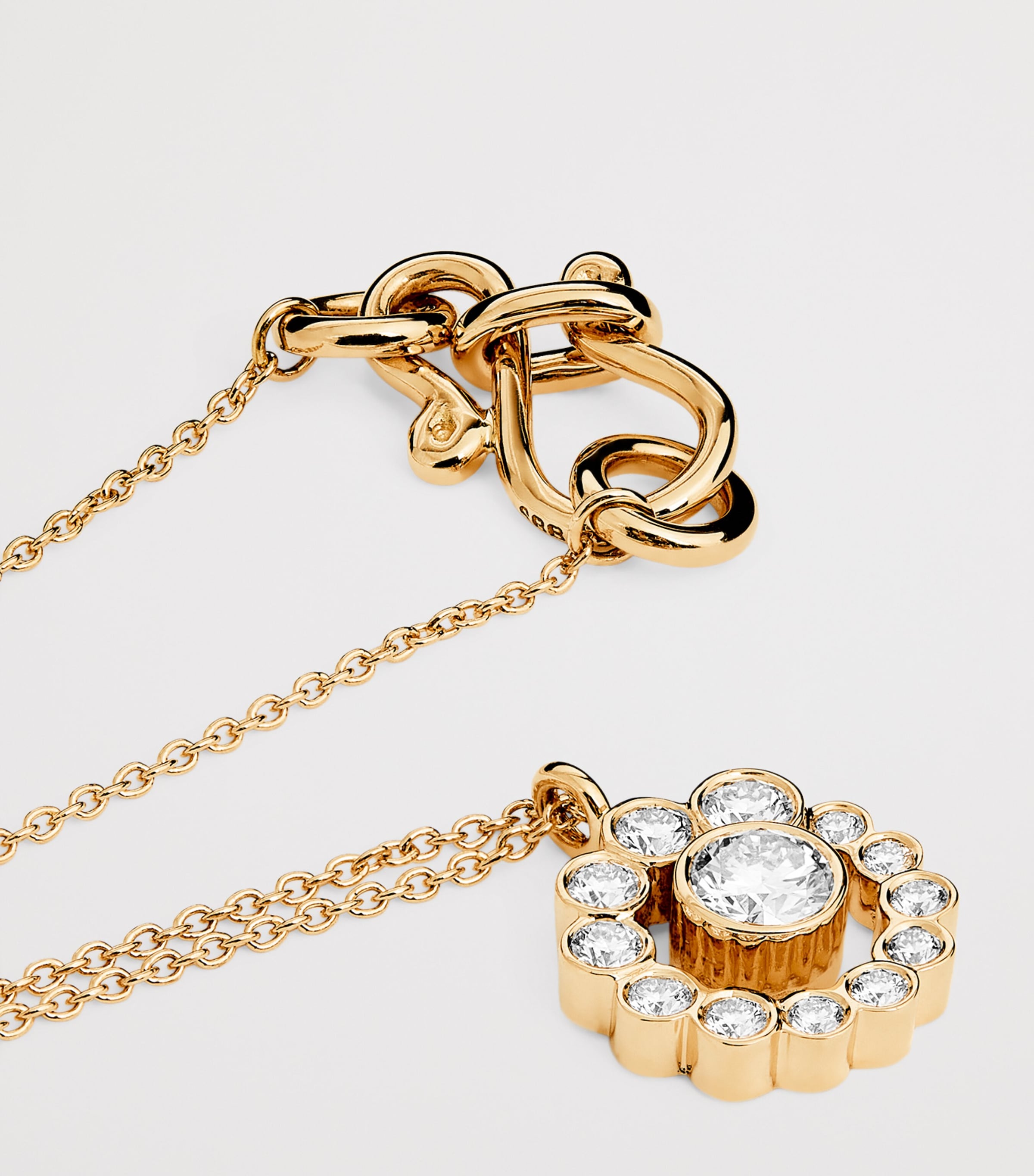 Yellow Gold and Diamond Lily Fleur Simple Necklace YELLOW GOLD Image 4