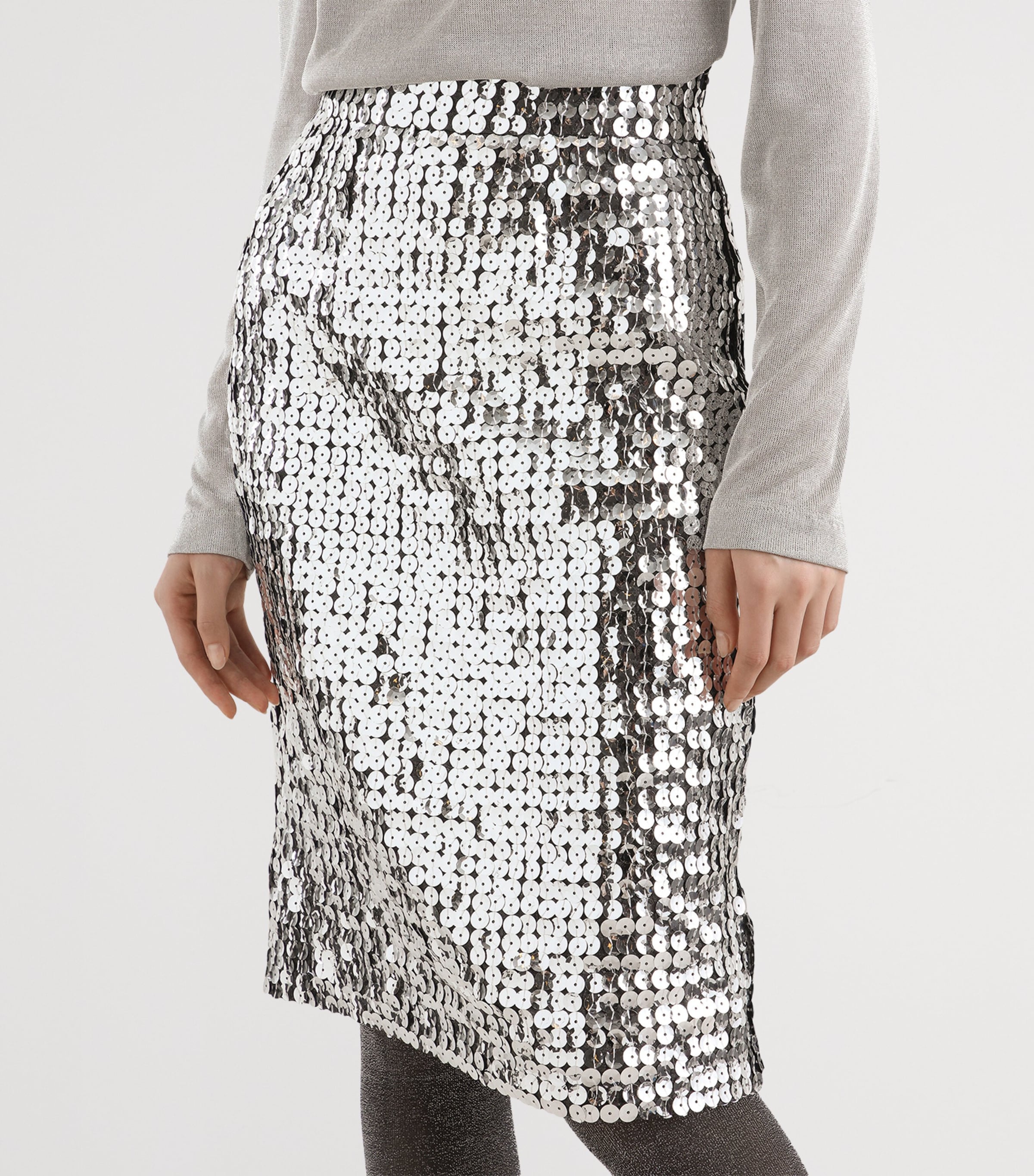 Sequin Pencil Skirt S0998-SILV Image 3