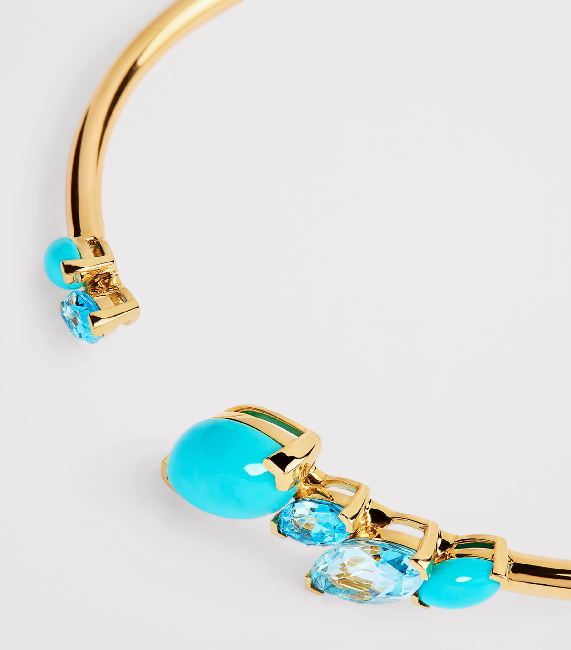 Yellow Gold, Topaz and Turquoise Batik Cuff YELLOW GOLD Image 4