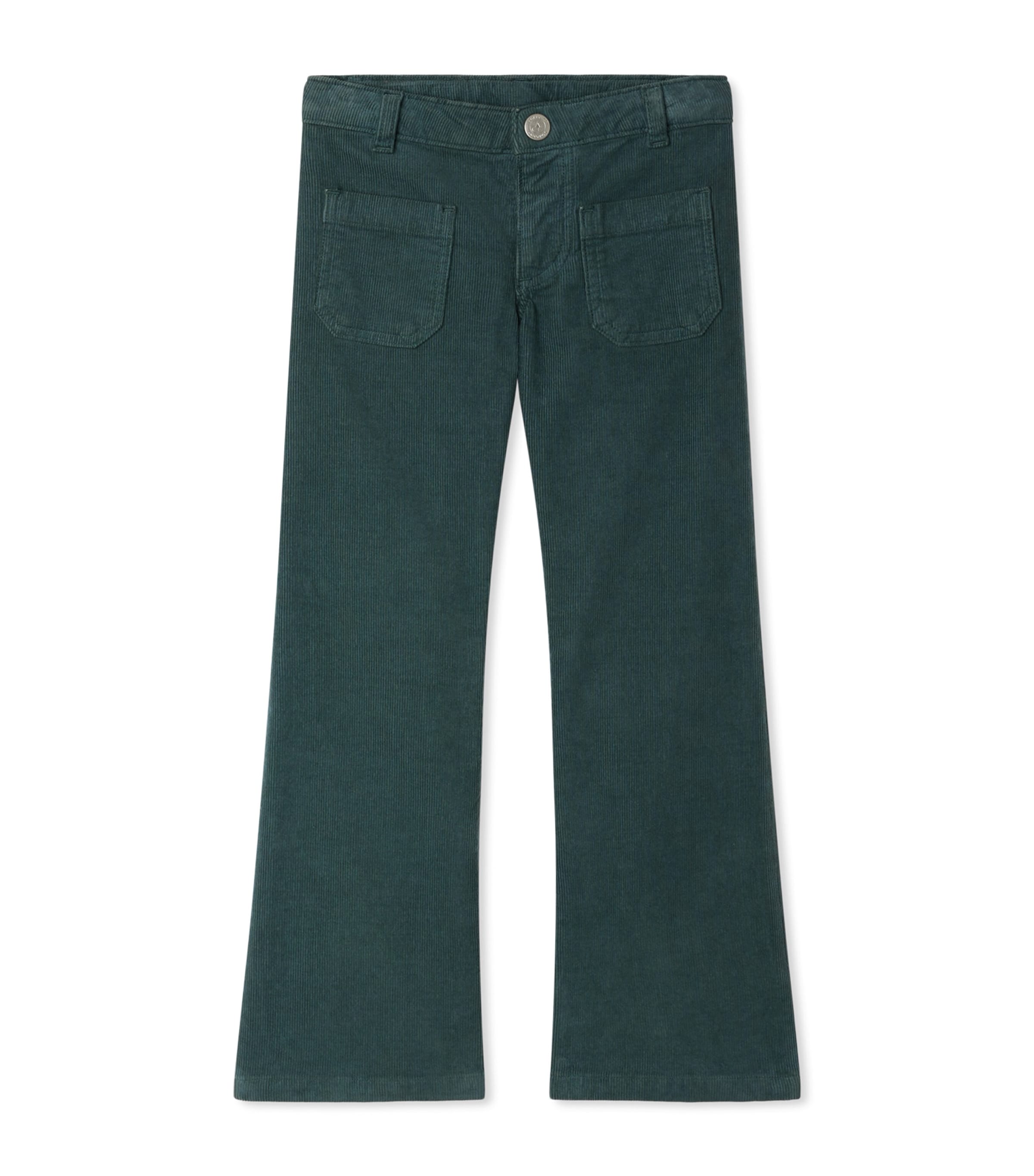 Corduroy Flared Trousers (10-14 Years) VERT DE GRIS Image 1