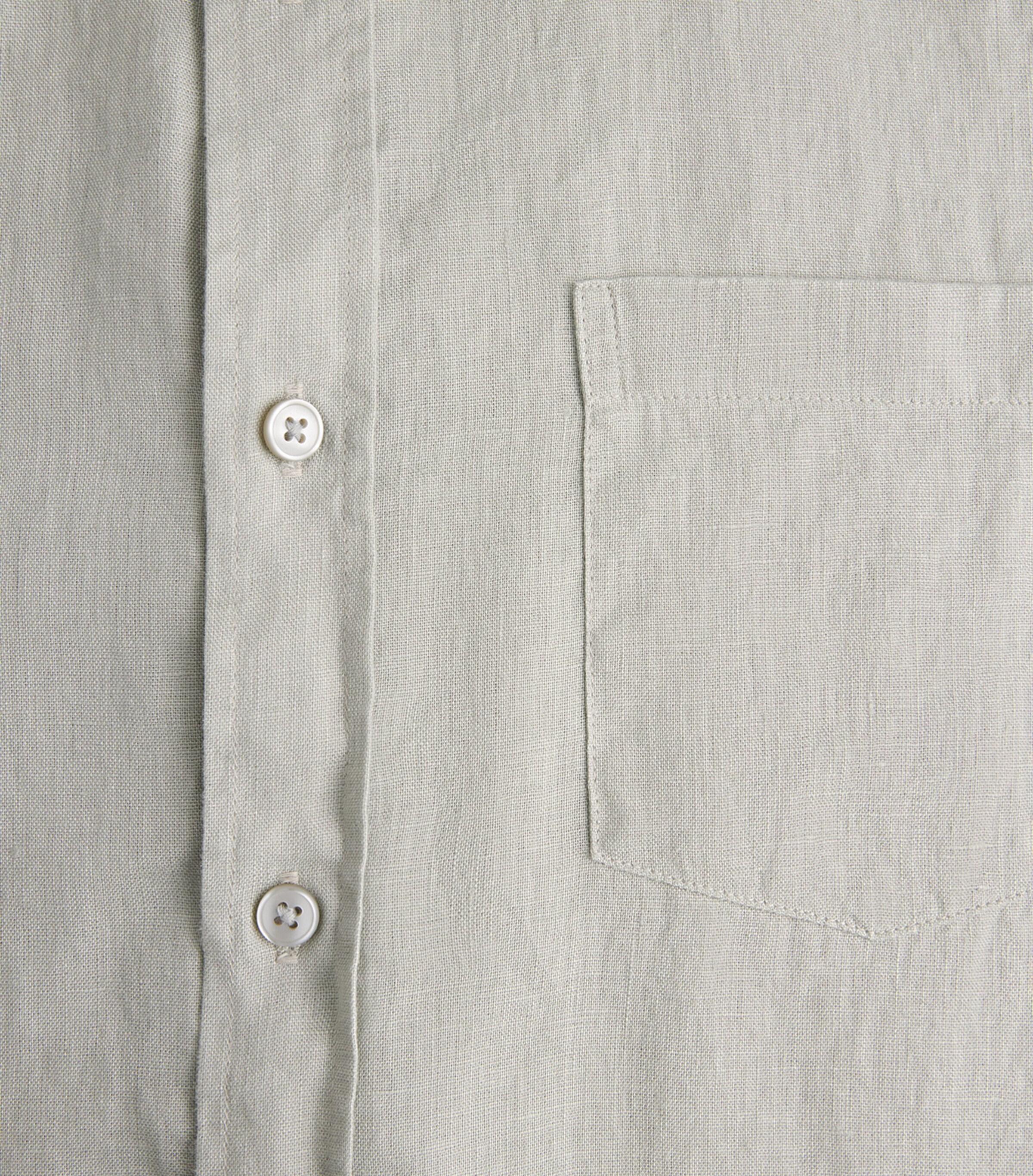 Vince Mens Linen Short-Sleeve Shirt Matcha Image 6