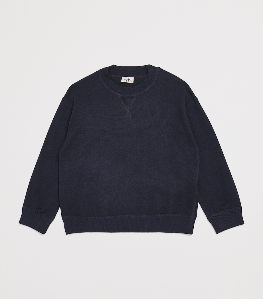 Cotton Crew-Neck Sweatshirt (3-12 Years) 495 BLUE Image 2