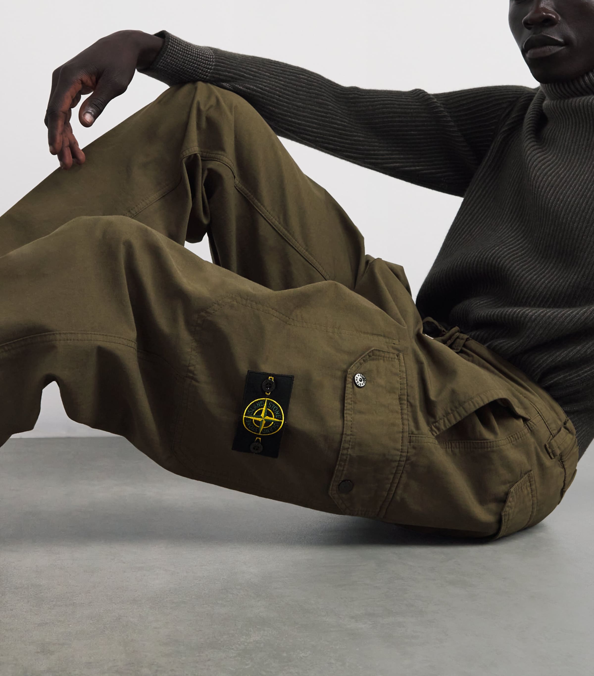Stone Island Green Cotton Ripstop Cargo Trousers | Harrods US