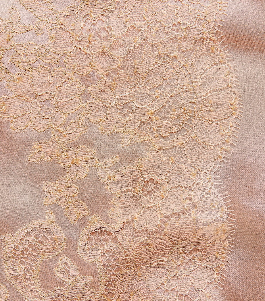 Carine Gilson Womens Silk Lace-Trim Slip Dress Beige Vision Image 6