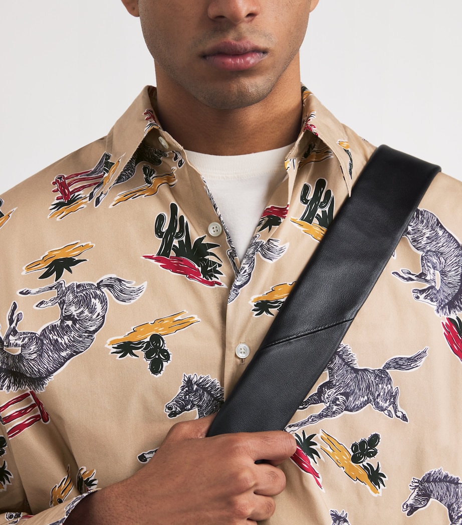 Cotton Horse Print Shirt 280 CAMEL Image 6